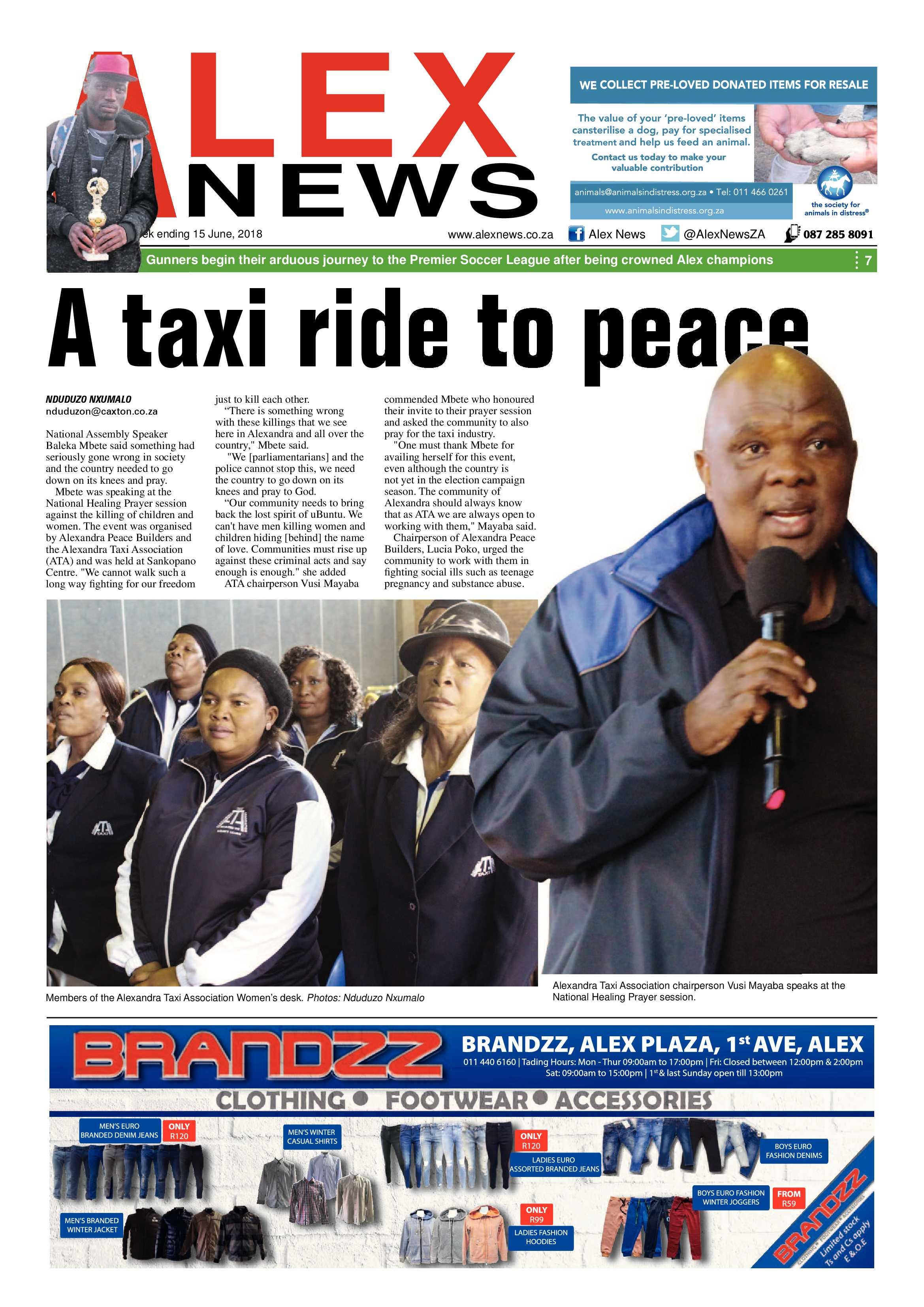 Alex News 15 June 2018 page 1