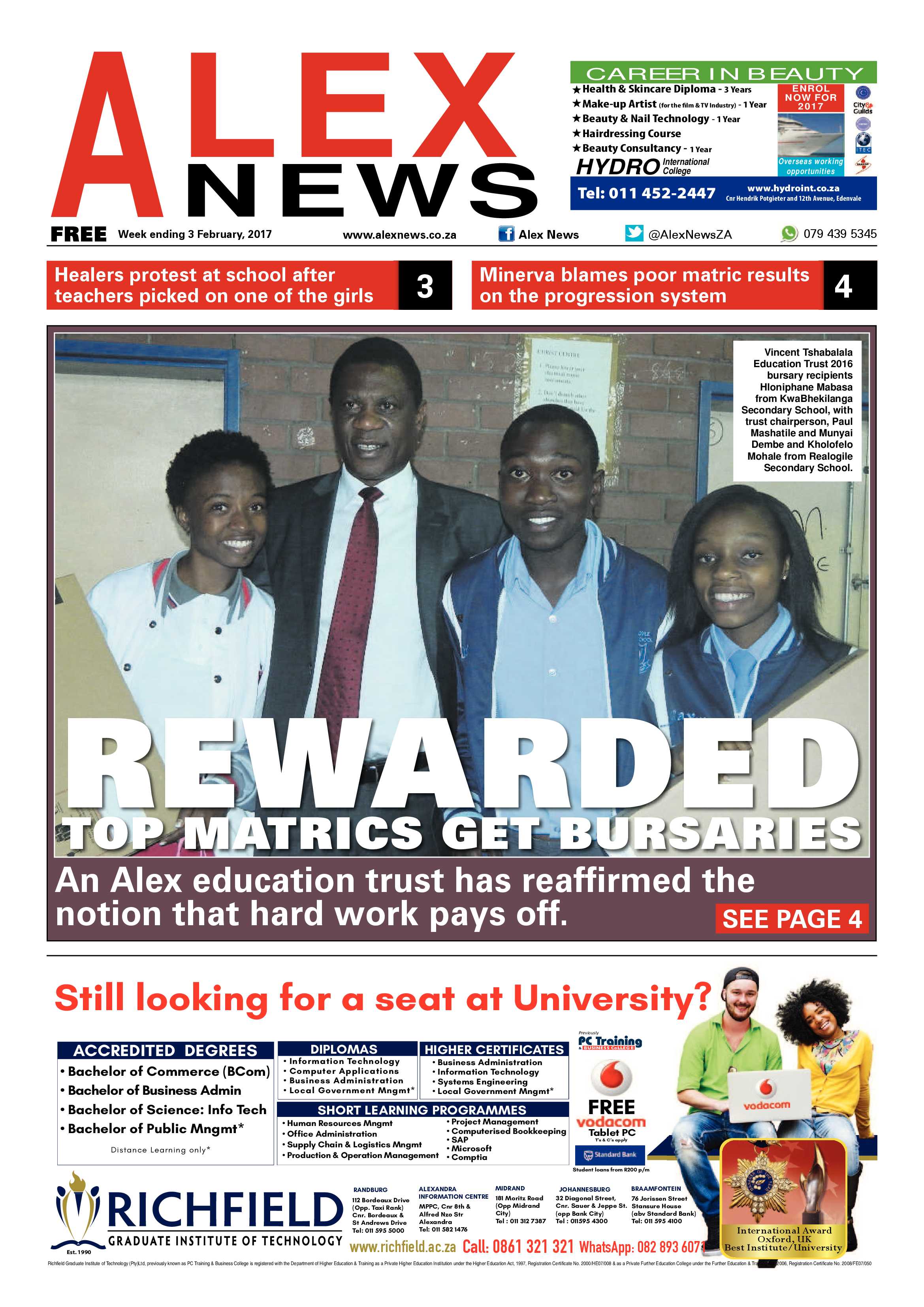 Alex News 3 February 2017 page 1