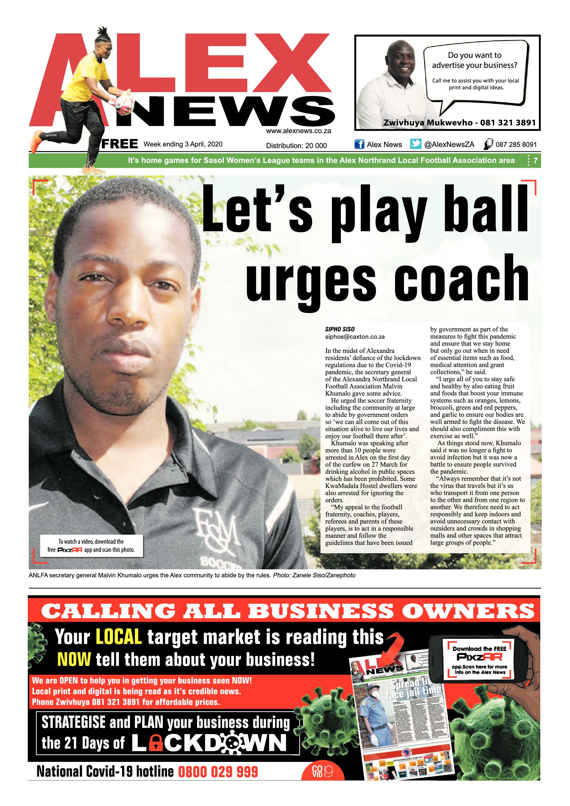 Alex News 03 April 2020 page 1