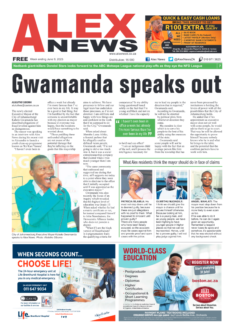 Alex News 09 June 2023 page 1