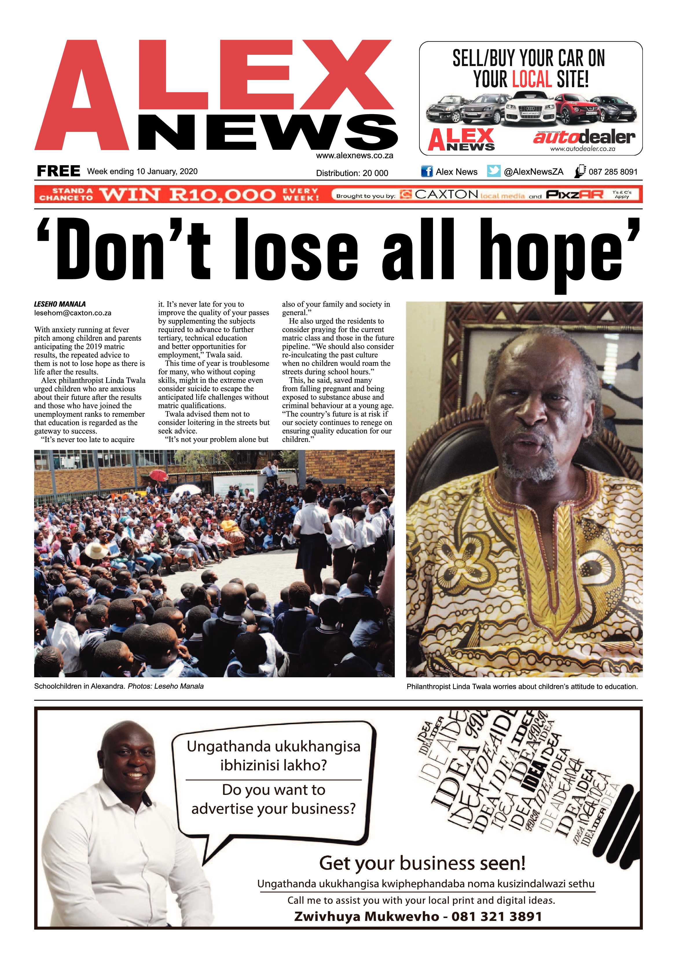 Alex News 10 January 2020 page 1