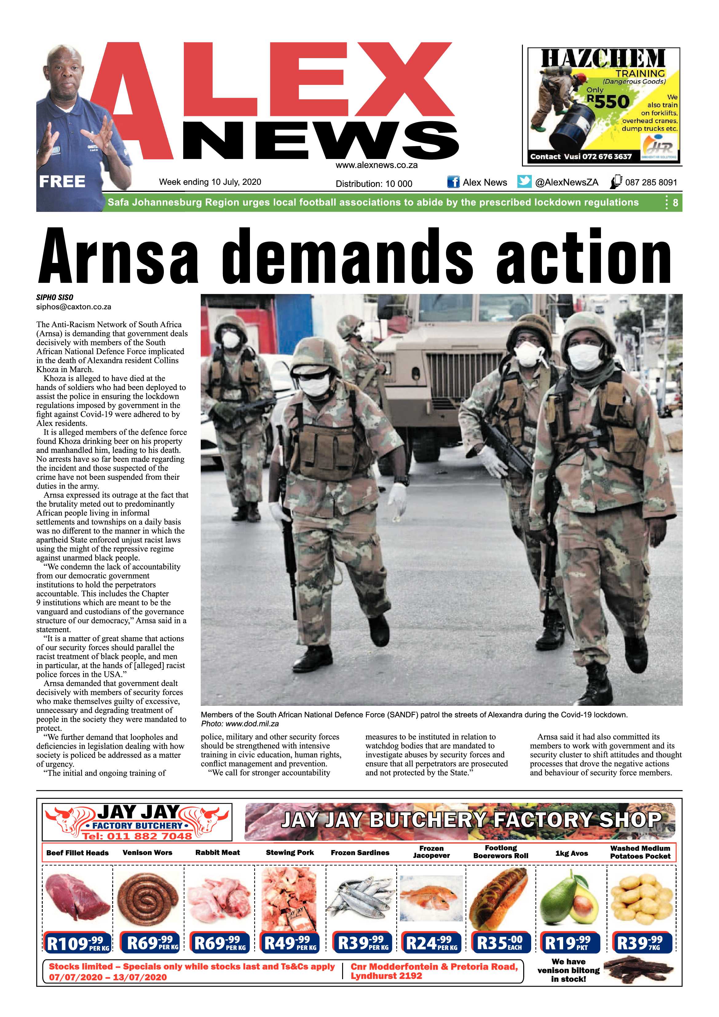 Alex News 10 July 2020 page 1