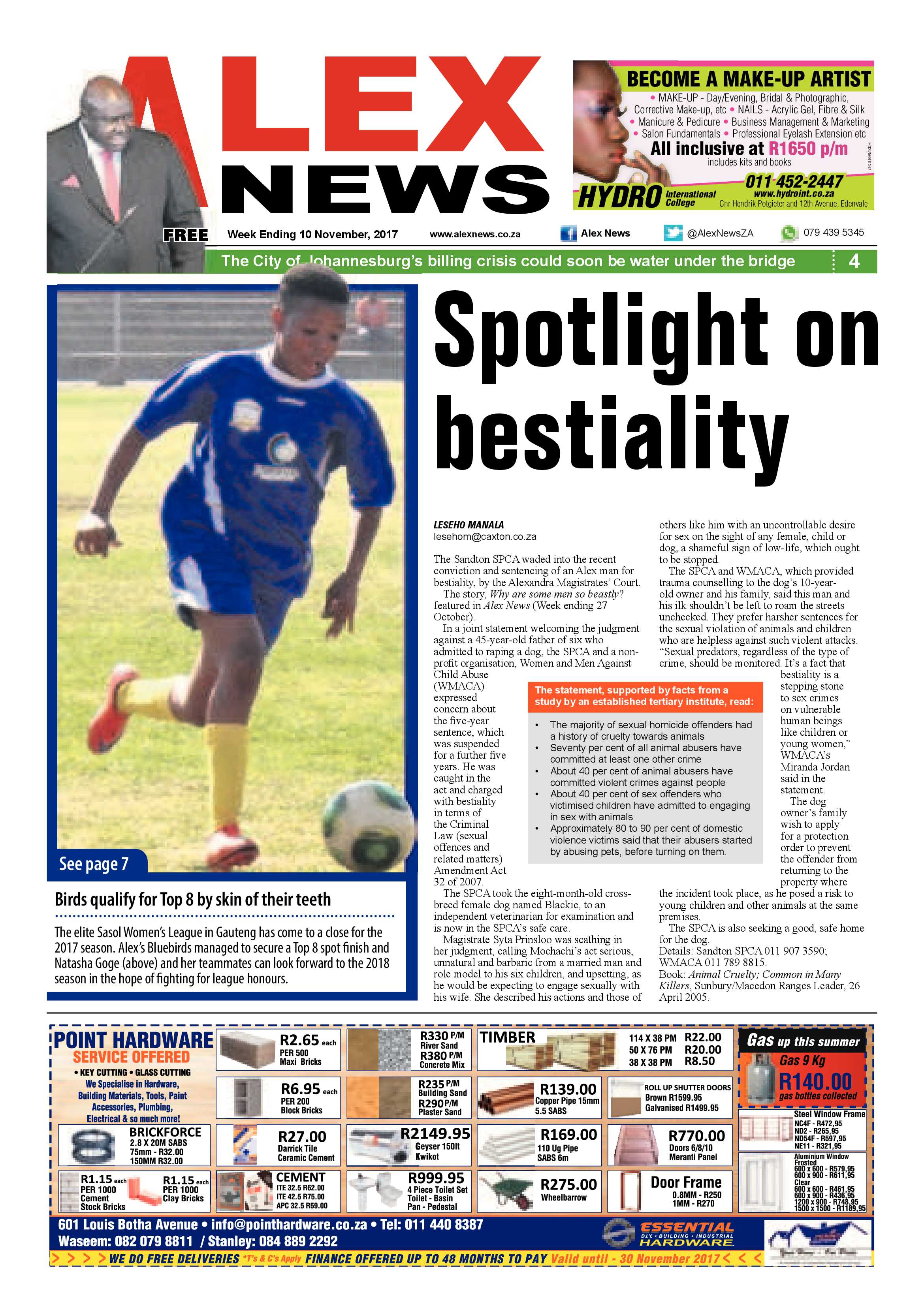 Alex News 10 November 2017 page 1