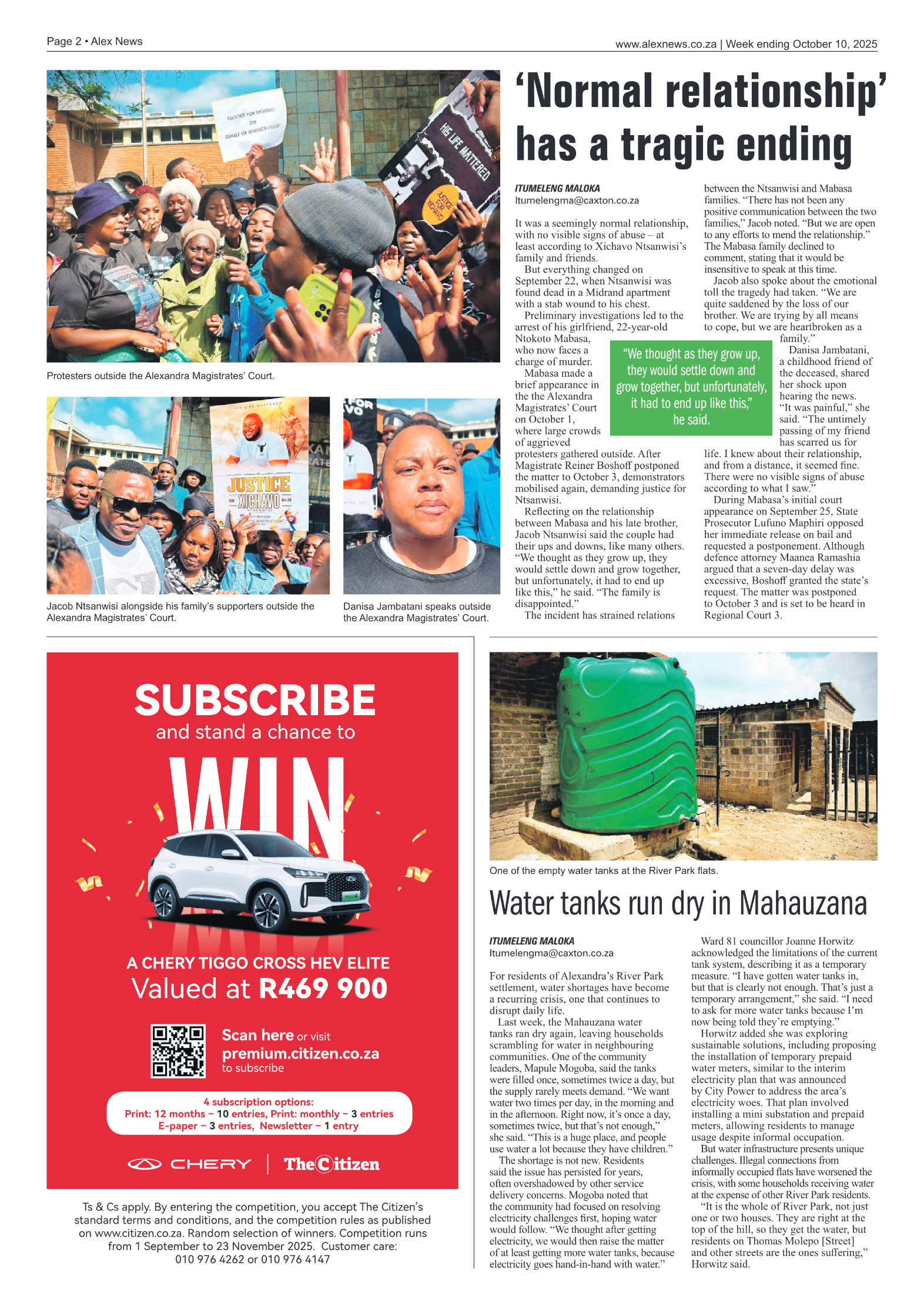 Alex News 10 October 2025 page 2