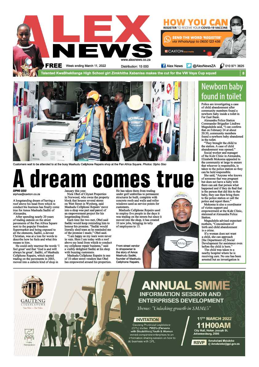 Alex News 11 March 2022 page 1