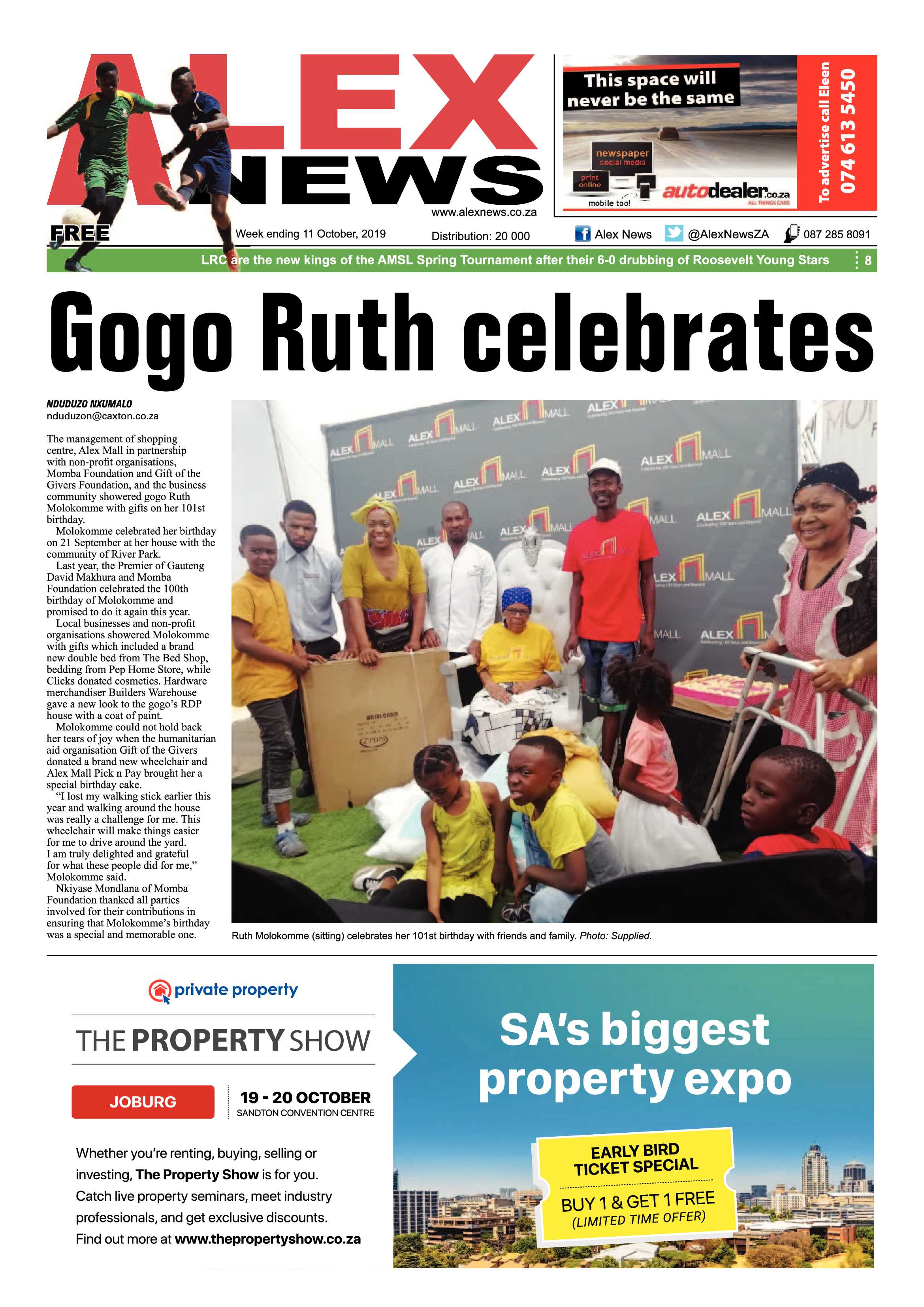Alex News 11 October, 2019 page 1