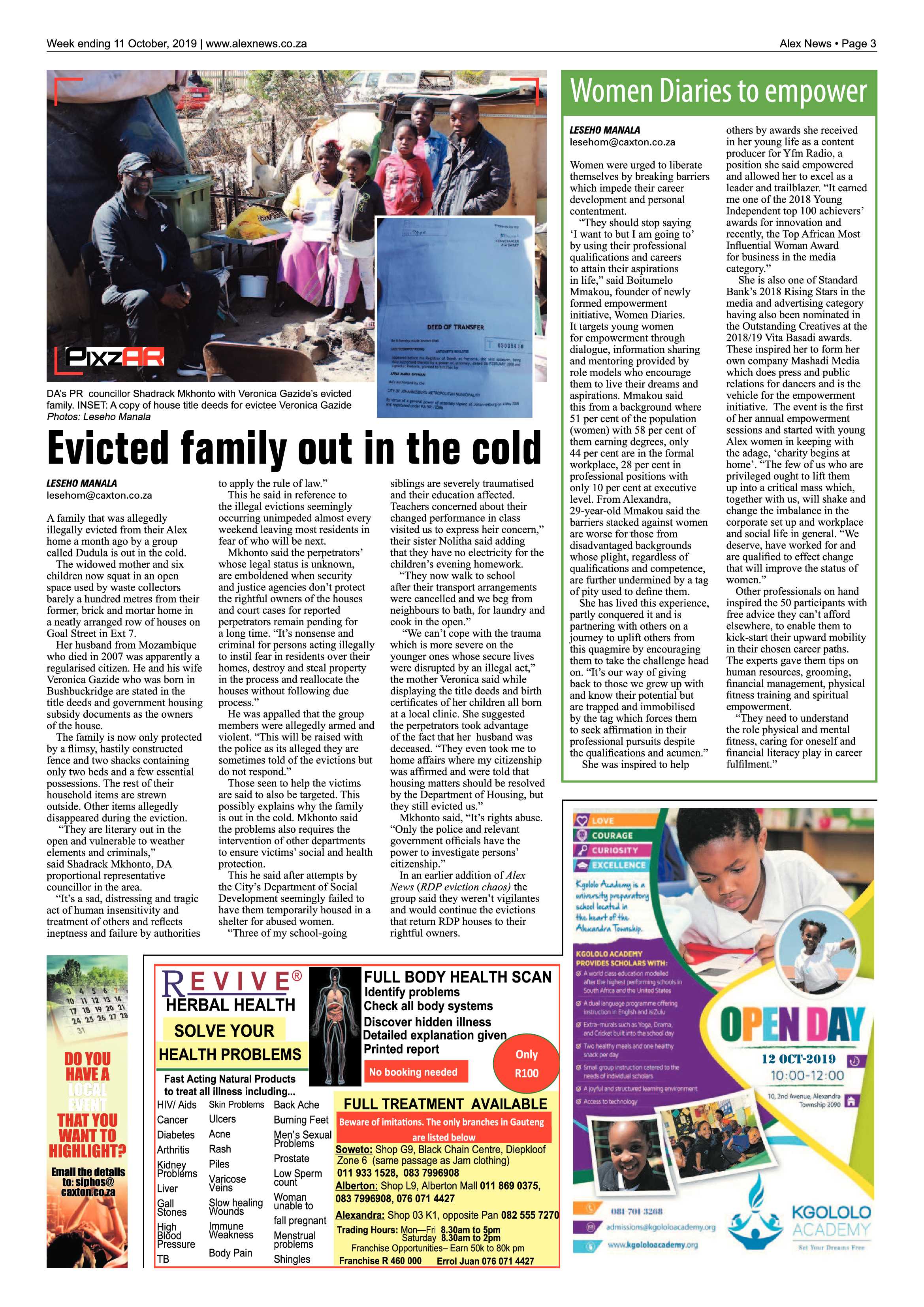 Alex News 11 October, 2019 page 3