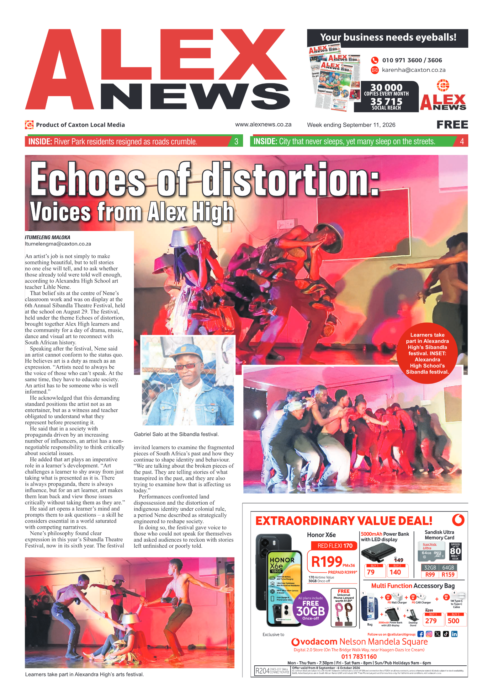 Alex News 11 September 2026 page 1