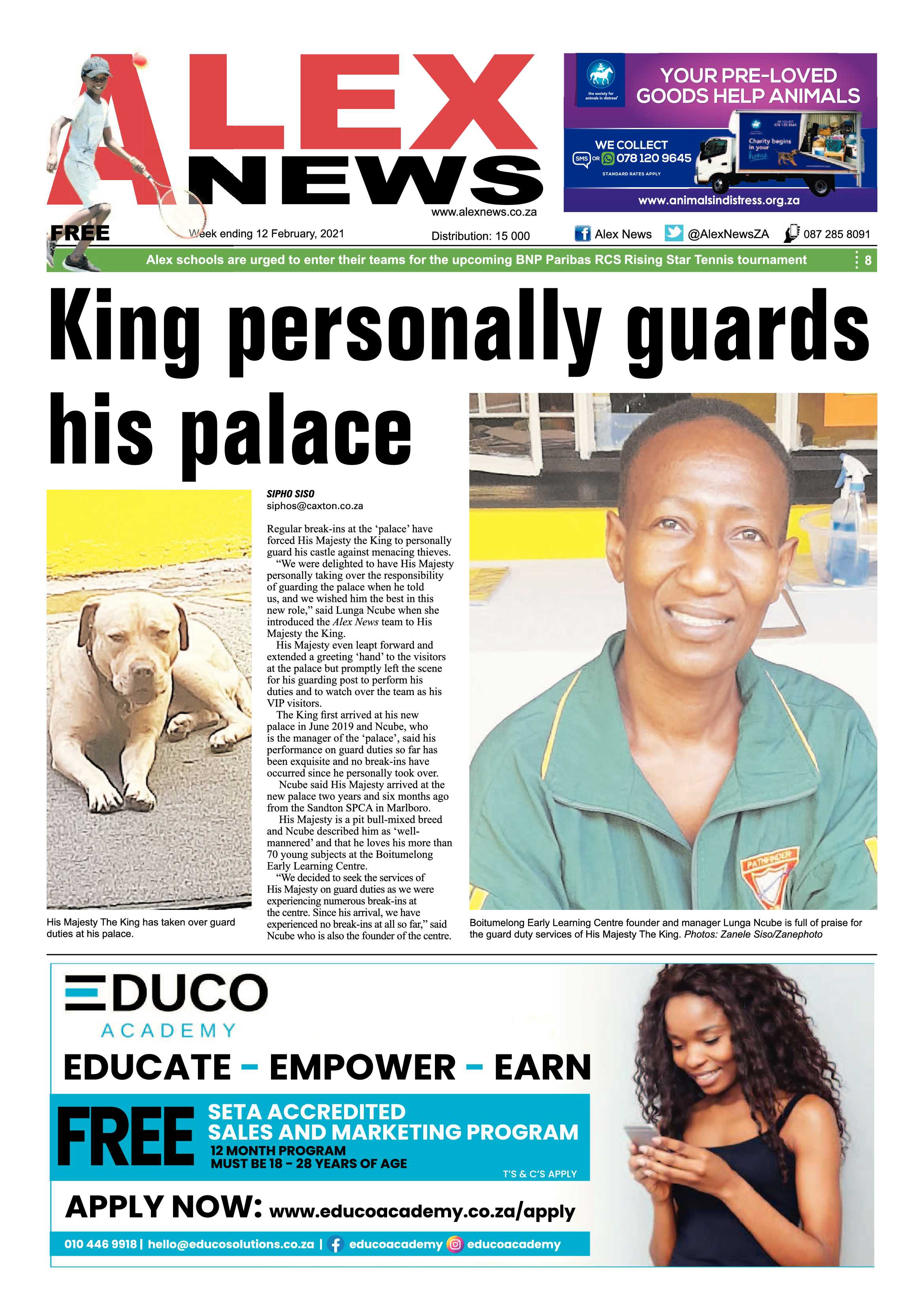 Alex News 12 February 2021 page 1
