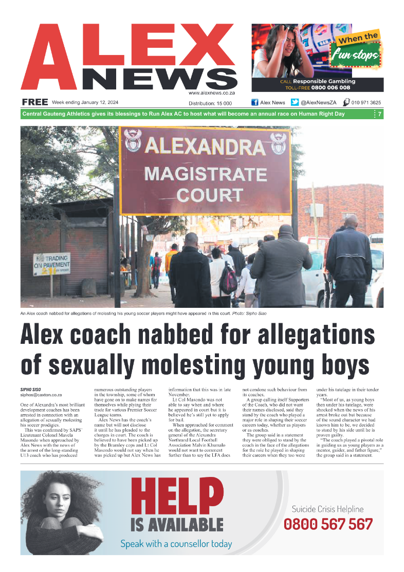 Alex News 12 January 2024 page 1