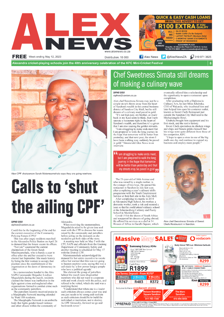 Alex News 12 May 2023 page 1