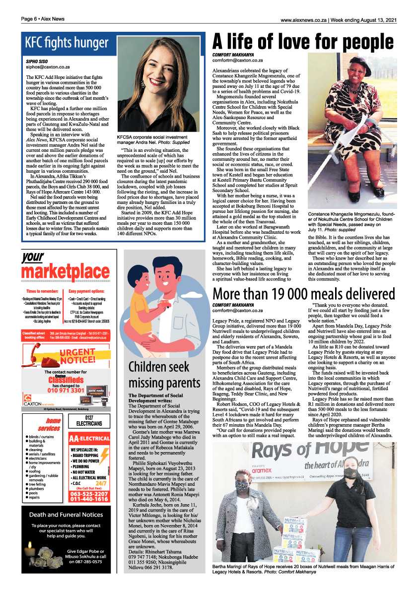 Alex News 13 August 2021 page 6