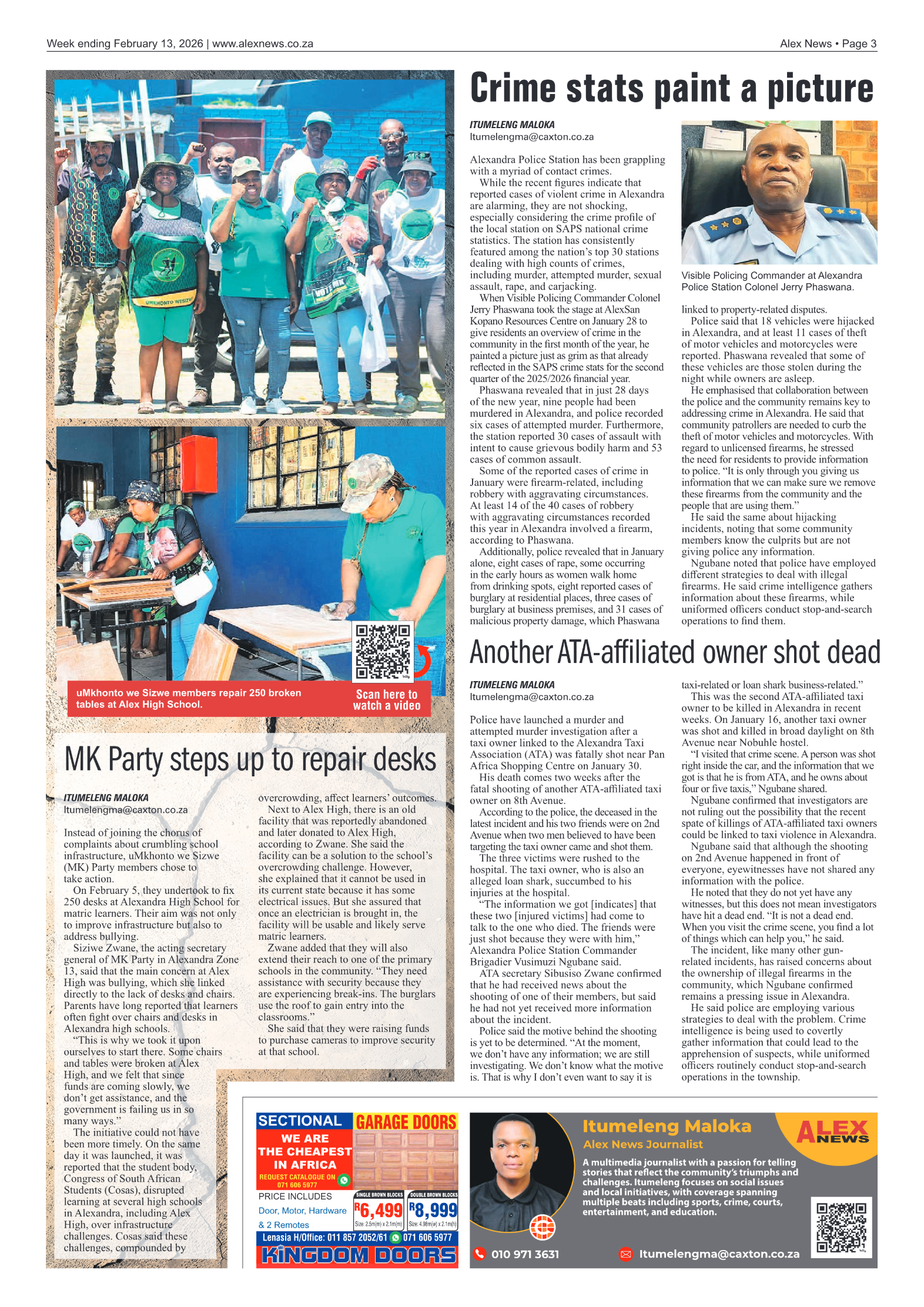 Alex News 13 February 2026 page 3