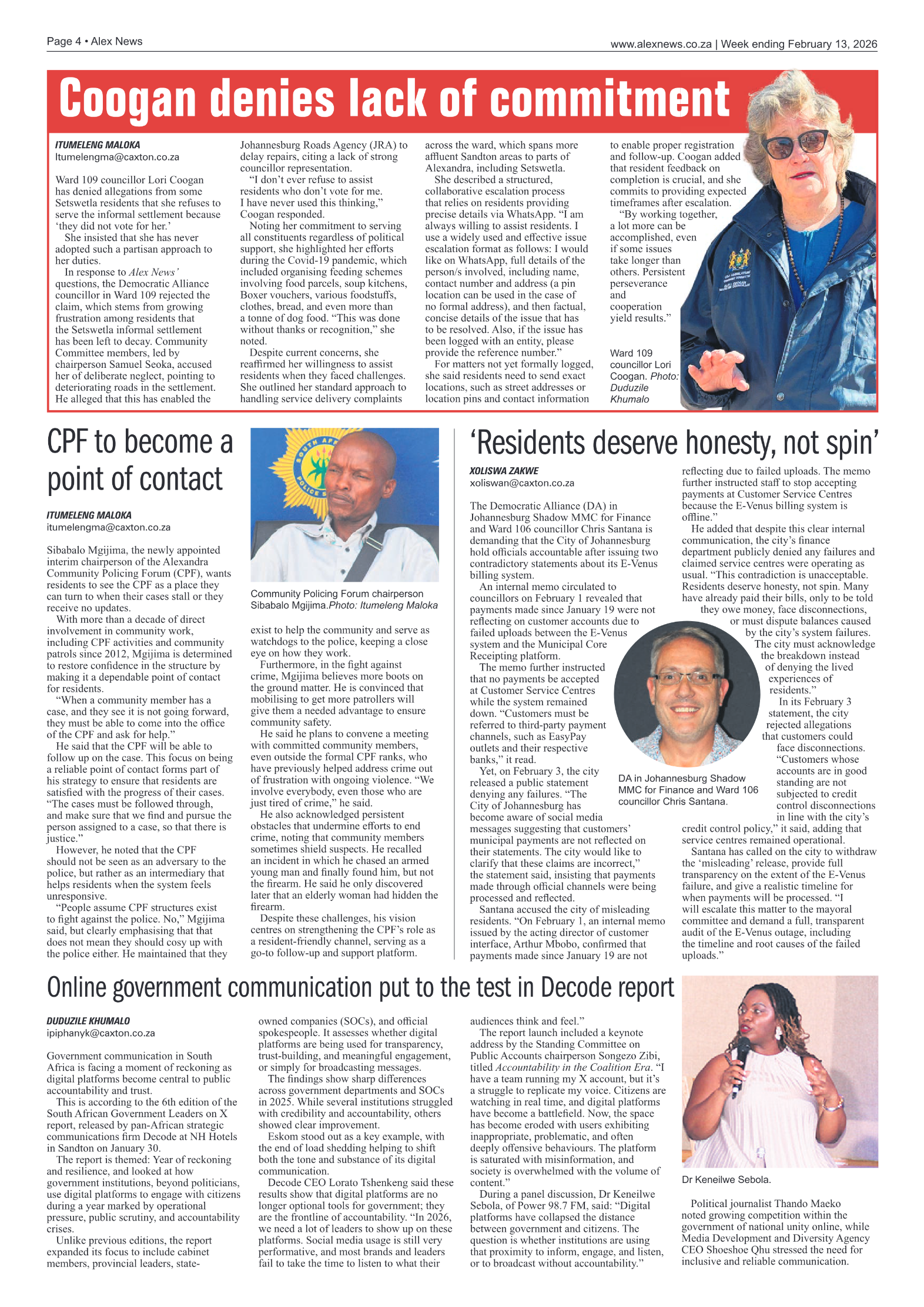 Alex News 13 February 2026 page 4