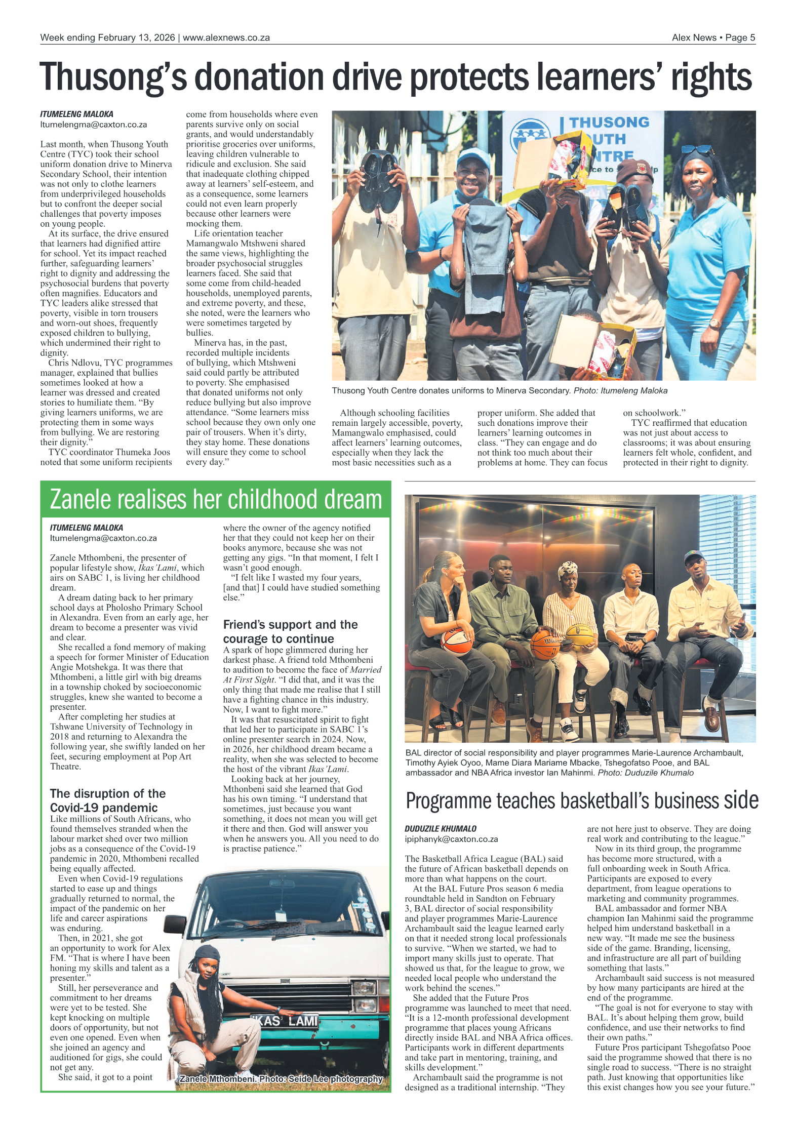 Alex News 13 February 2026 page 5