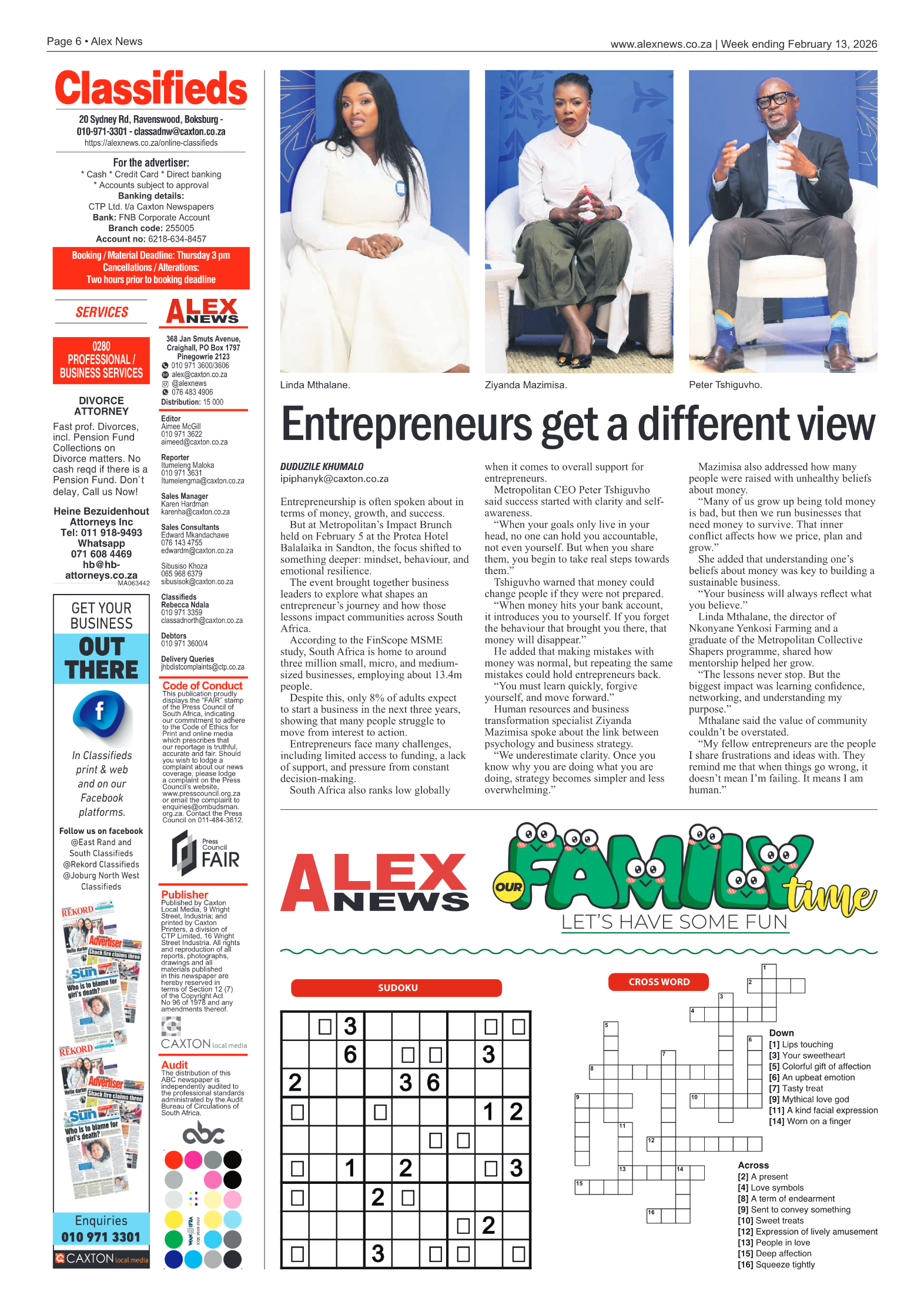 Alex News 13 February 2026 page 6