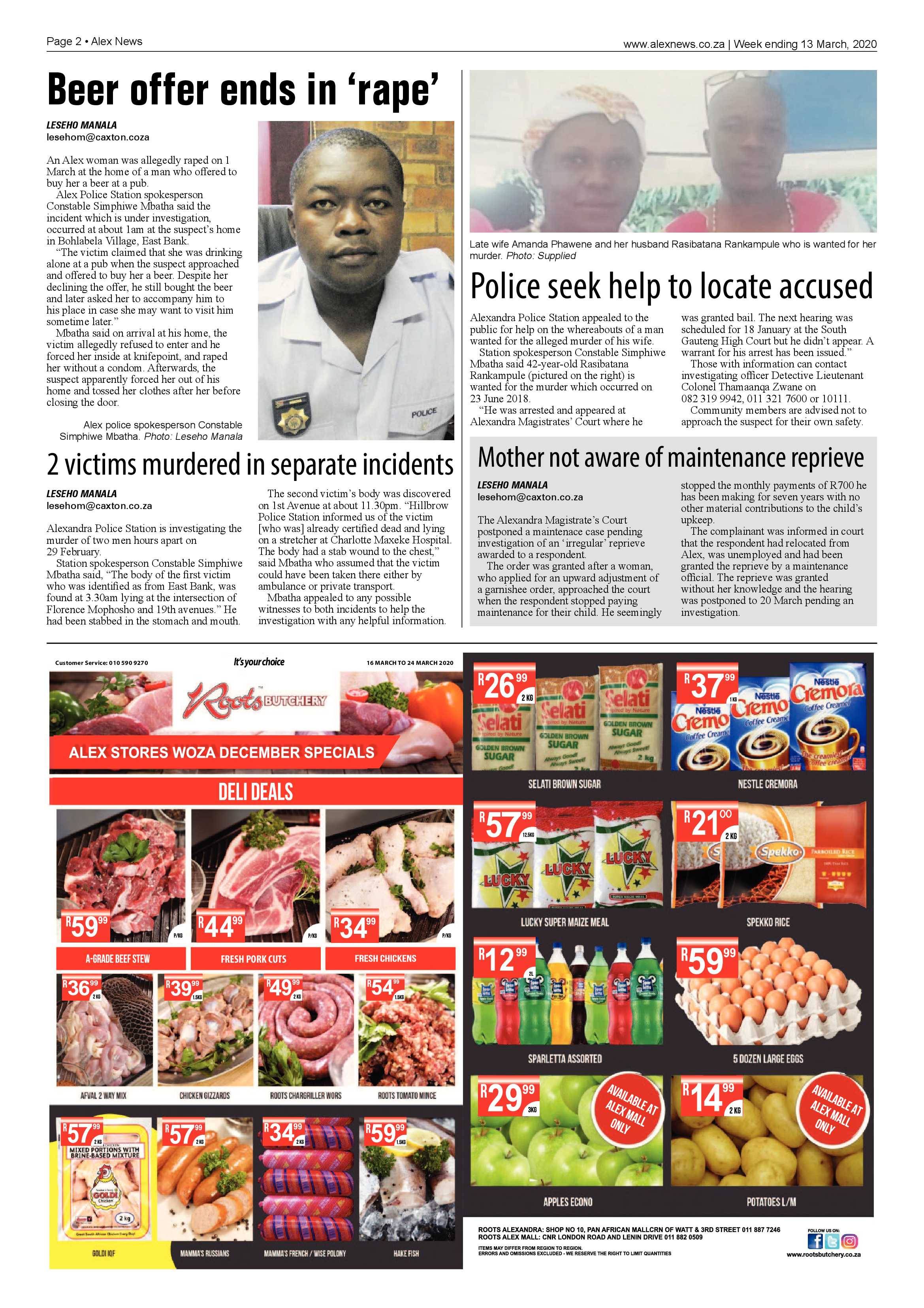 Alex News 13 March 2020 page 2