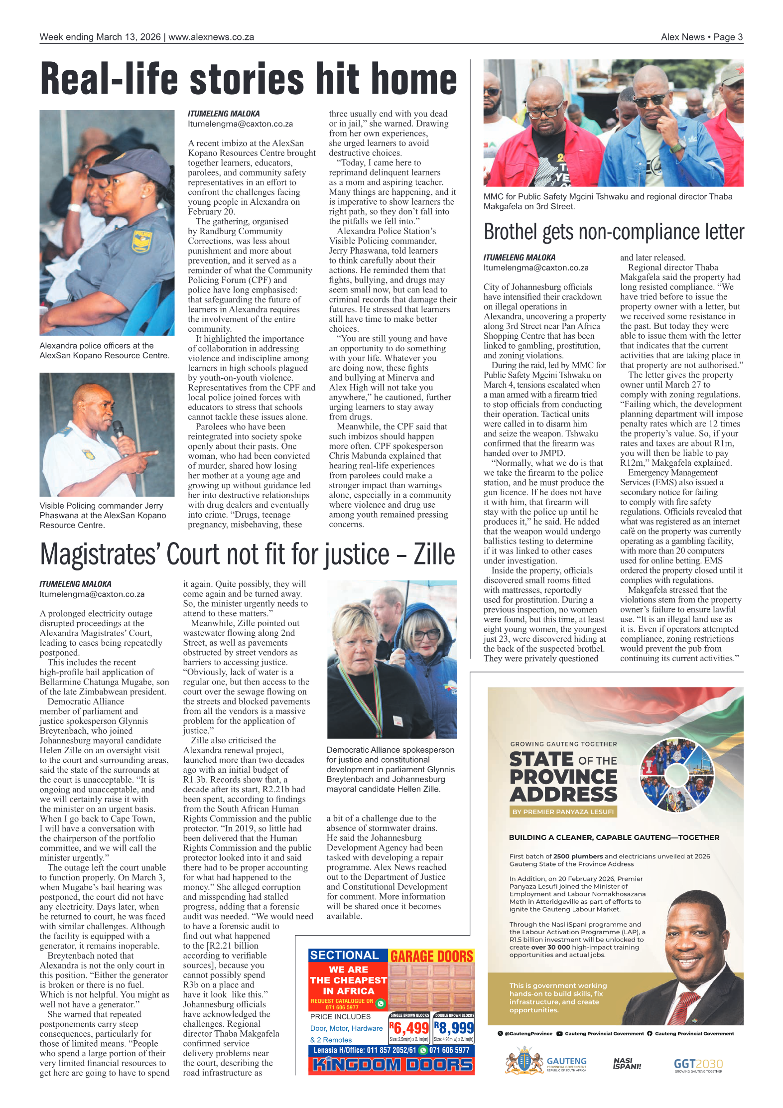 Alex News 13 March 2026 page 3