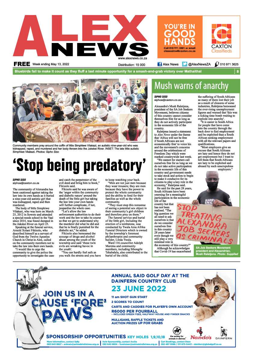 Alex News 13 May 2022 page 1