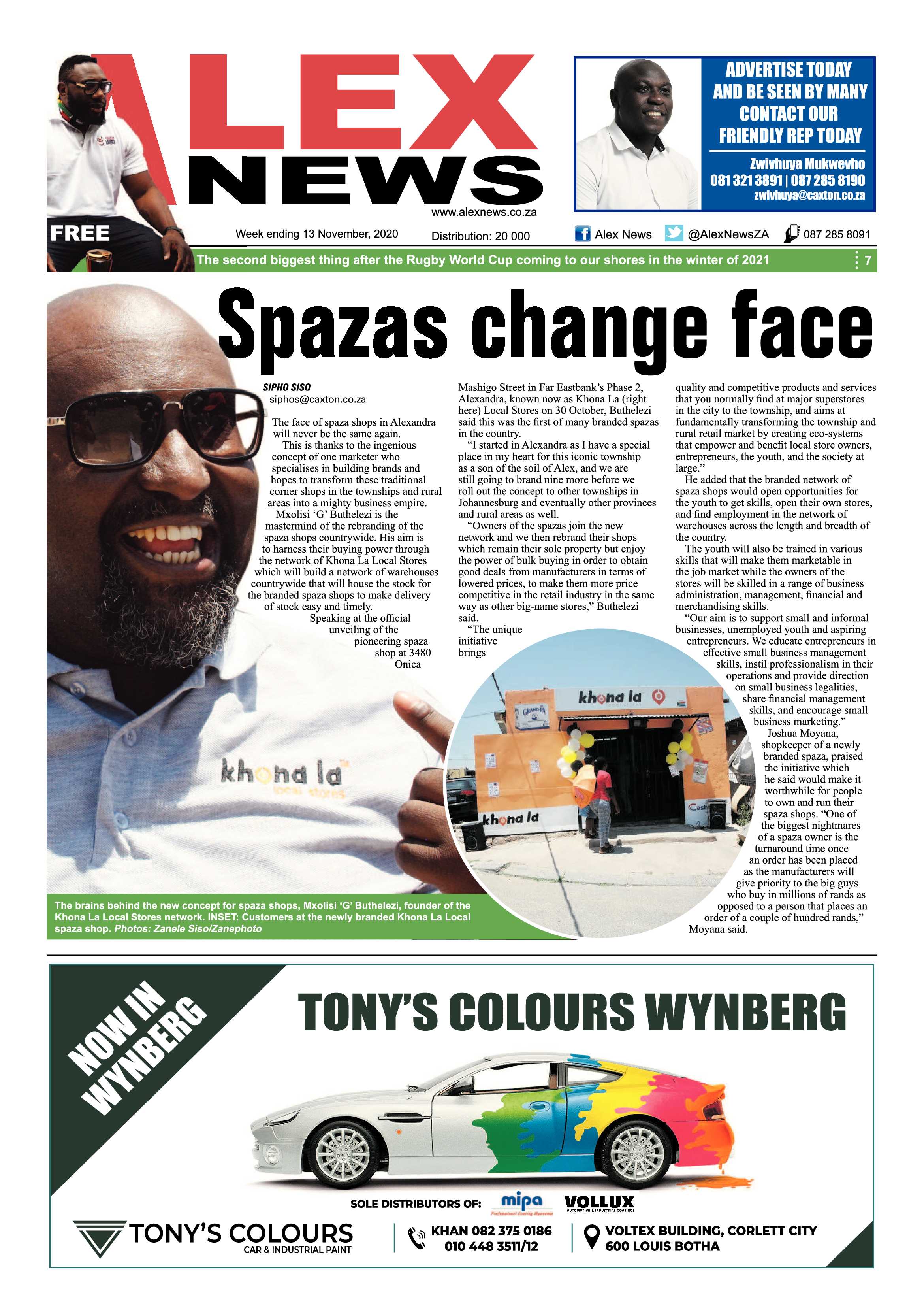 Alex News 13 November 2020 page 1