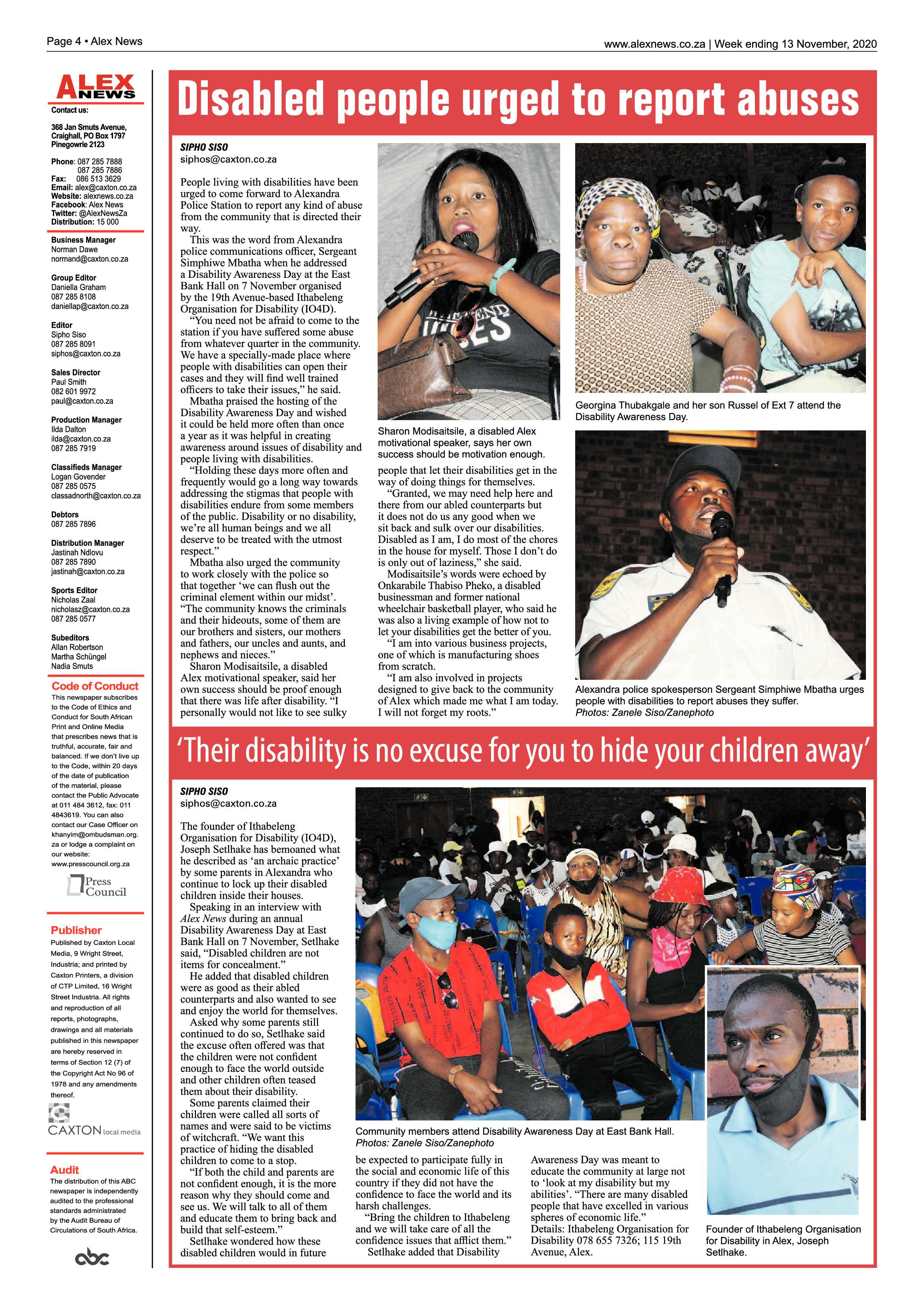 Alex News 13 November 2020 page 4