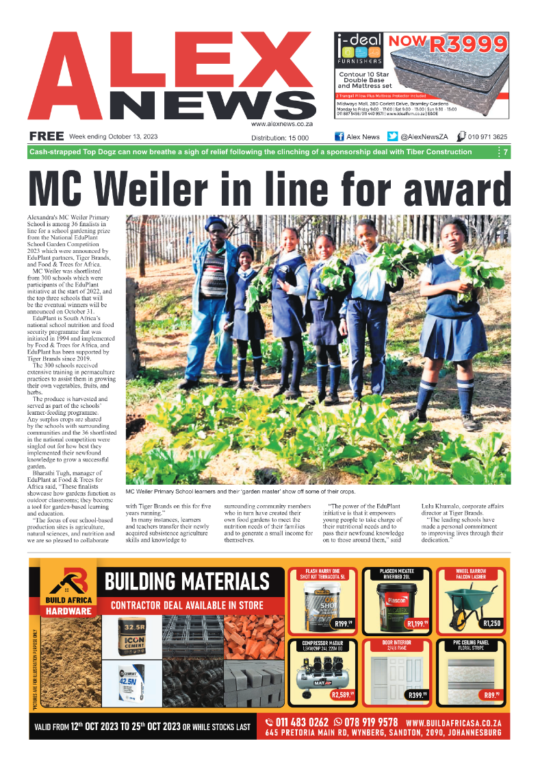 Alex News 13 October 2023 page 1