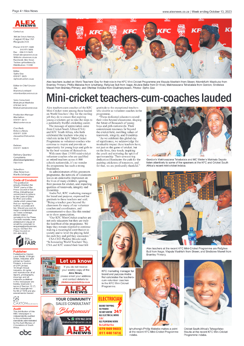 Alex News 13 October 2023 page 4