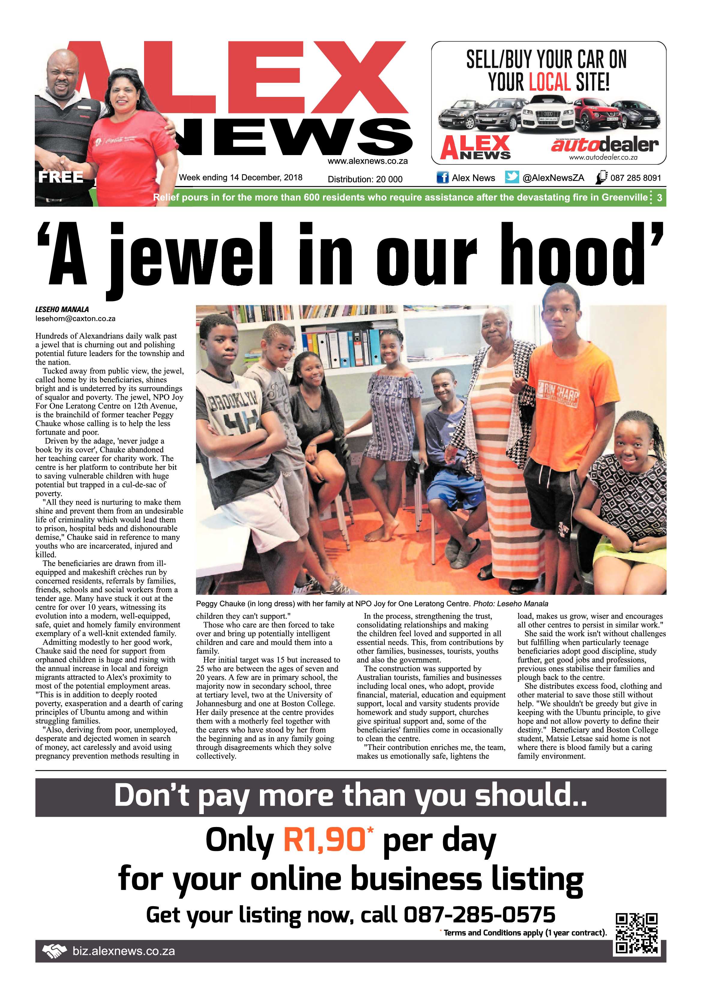 Alex News 14 December, 2018 page 1