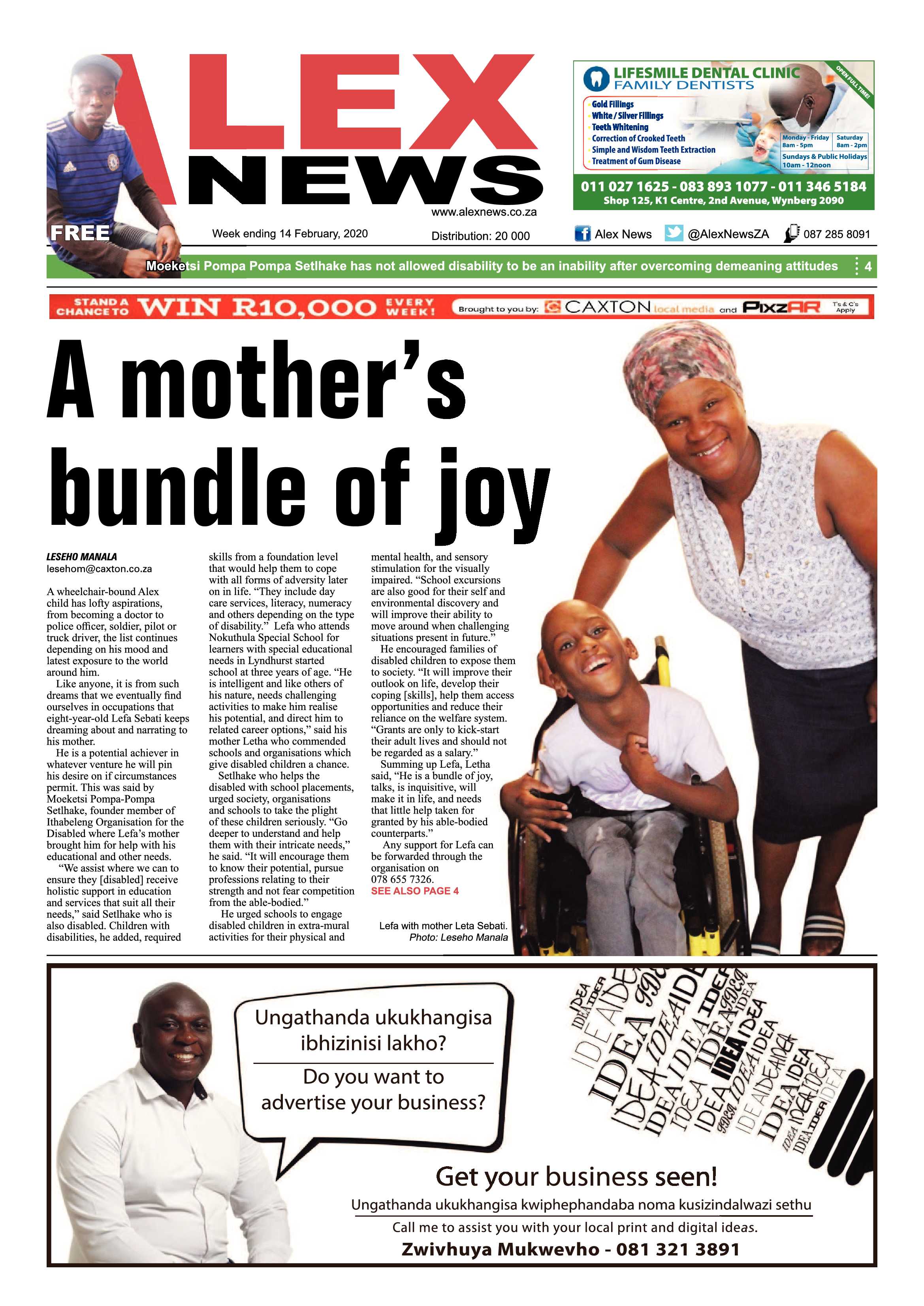 Alex News 14 February 2020 page 1