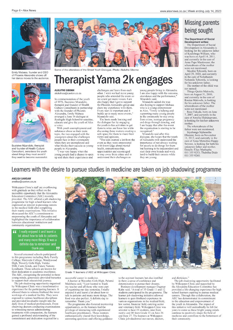 Alex News 14 July 2023 page 6