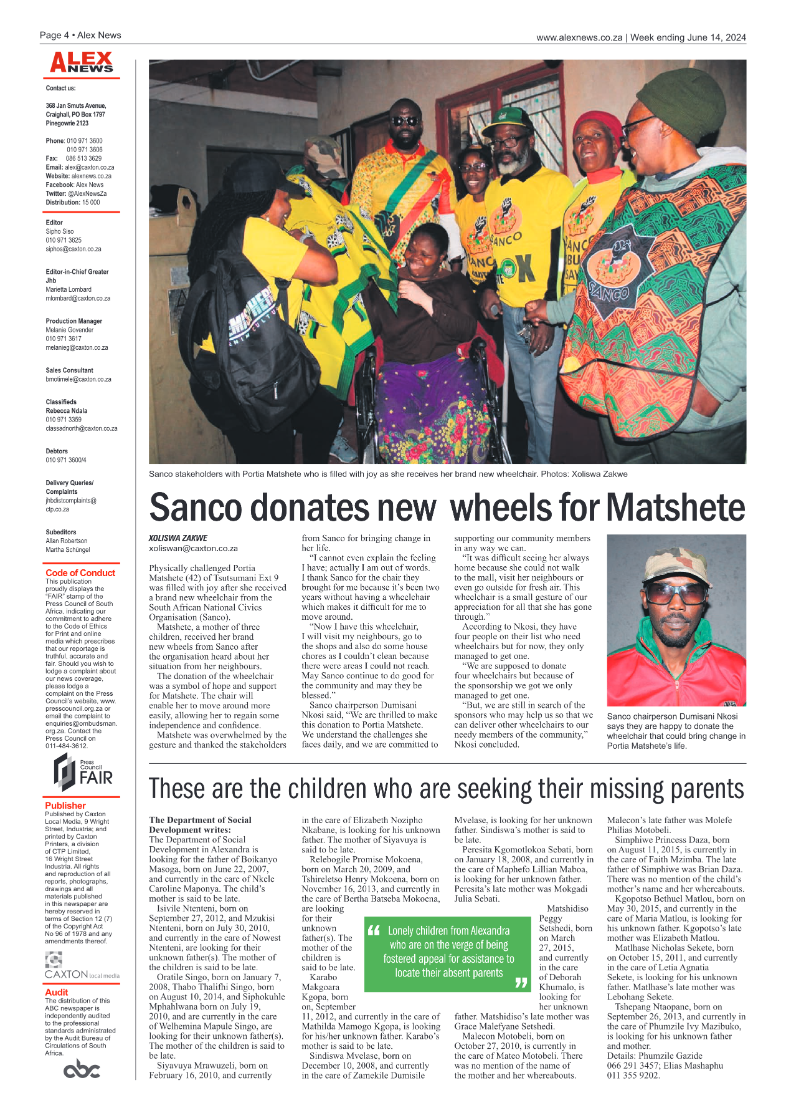 Alex News 14 June 2024 page 4