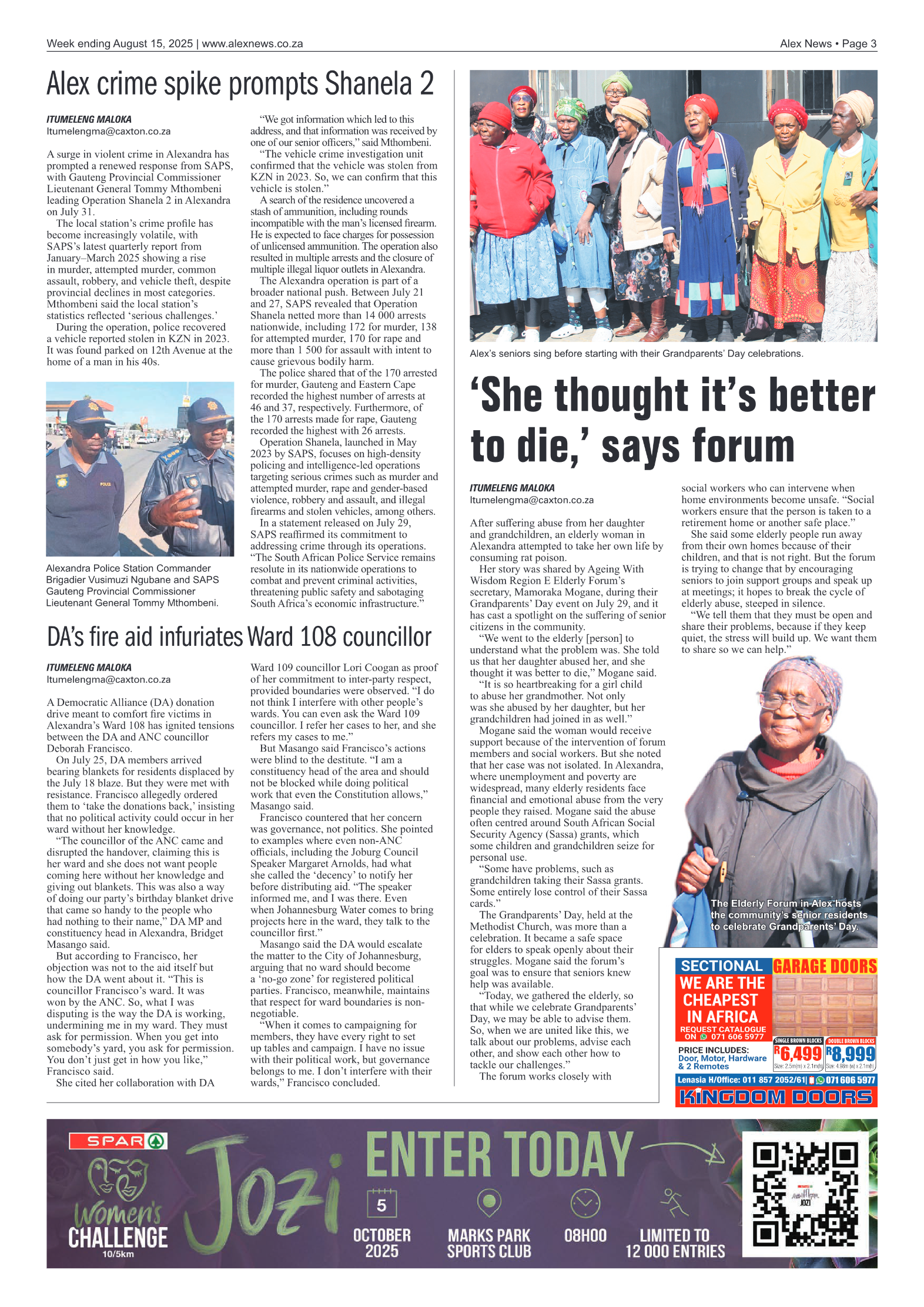 Alex News 15 August 2025 page 3