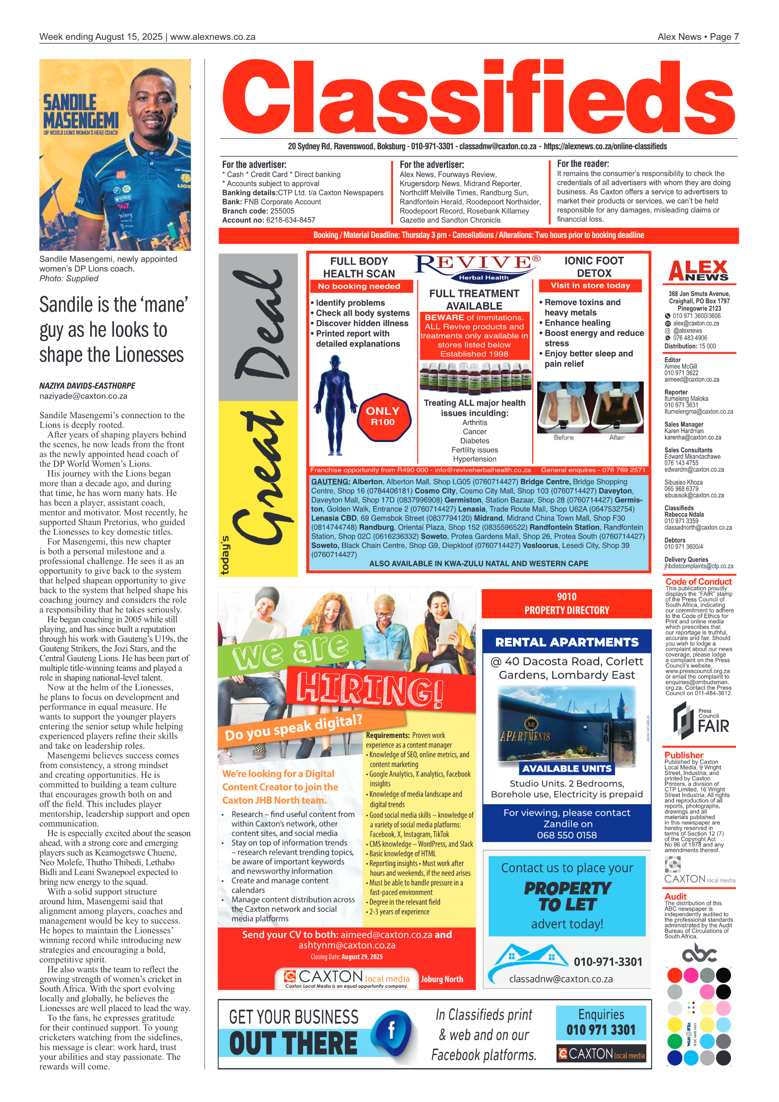 Alex News 15 August 2025 page 7