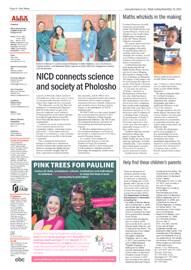 Alex News 15 December 2023 page 4