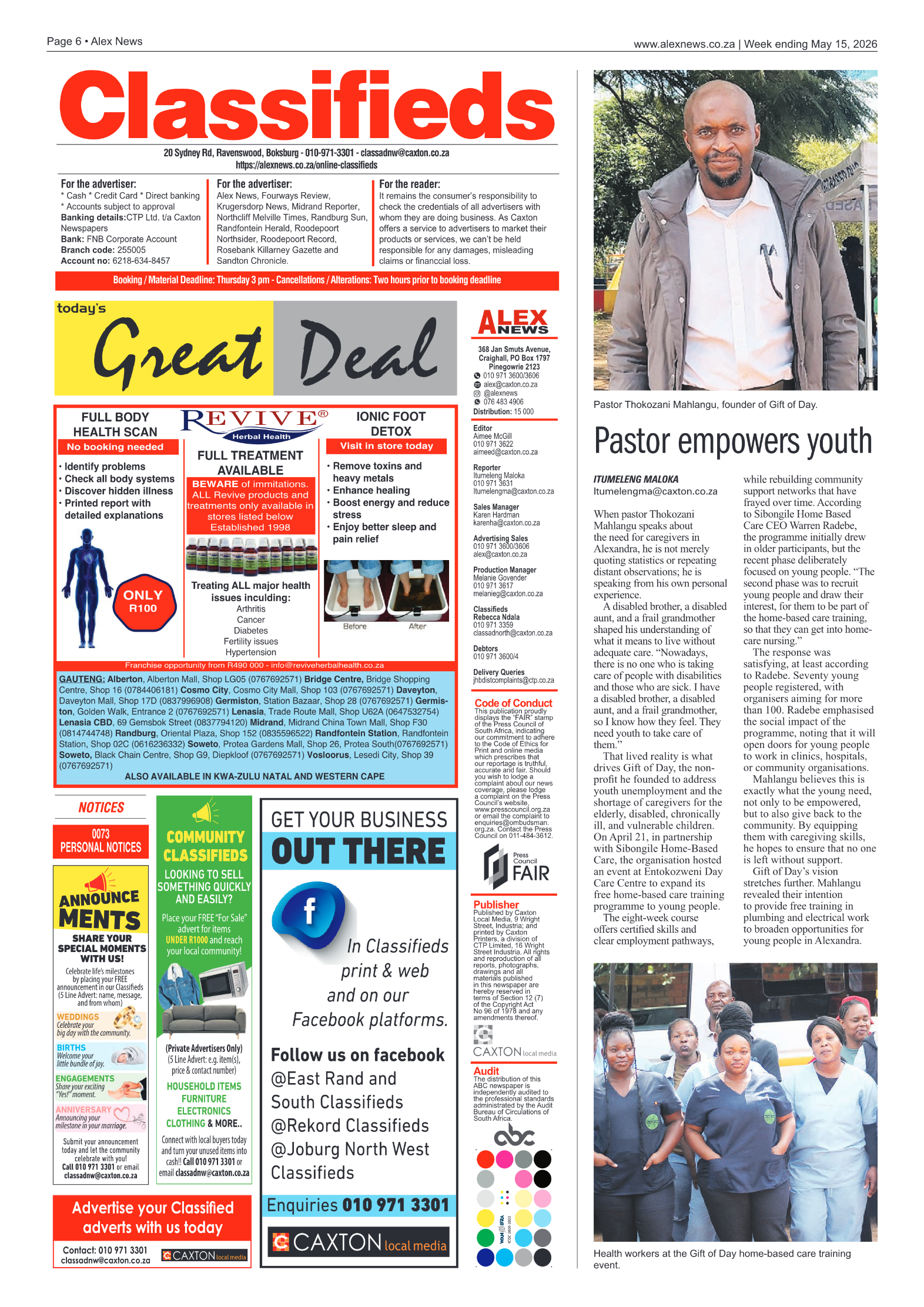 Alex News 15 May 2026 page 6