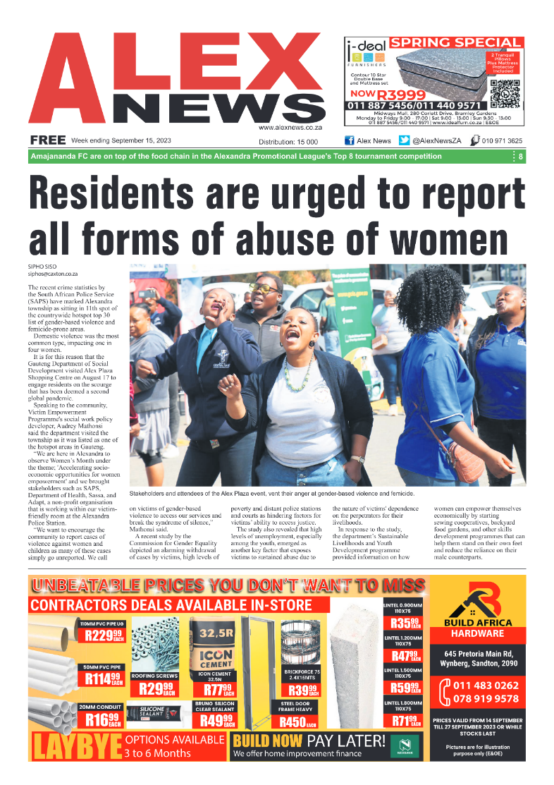 Alex News 15 September 2023 page 1