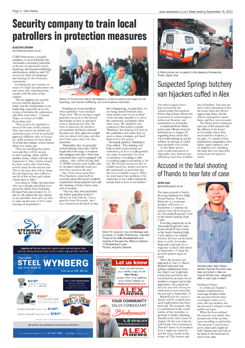 Alex News 15 September 2023 page 2