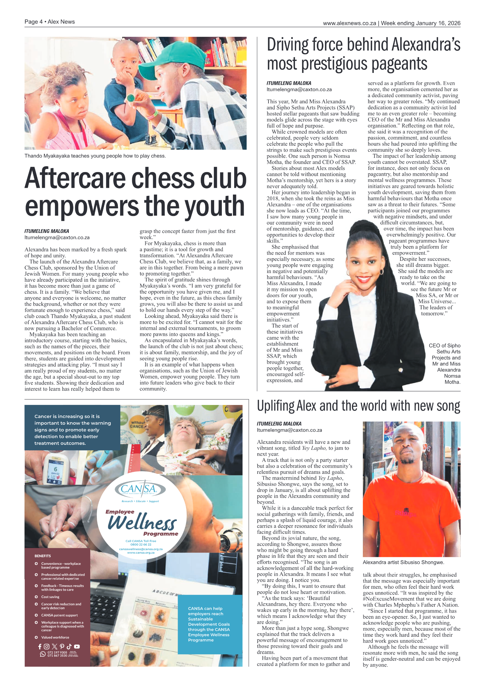 Alex News 16 January 2026 page 4