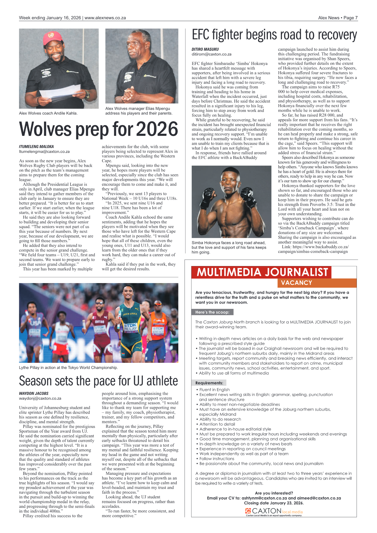 Alex News 16 January 2026 page 7
