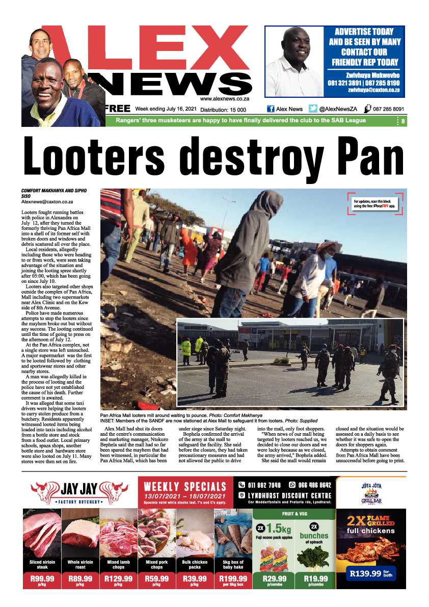 Alex News 16 July 2021 page 1