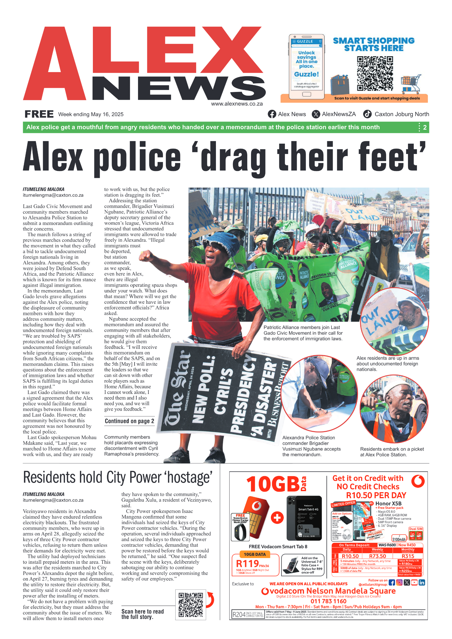 Alex News 16 May 2025 page 1