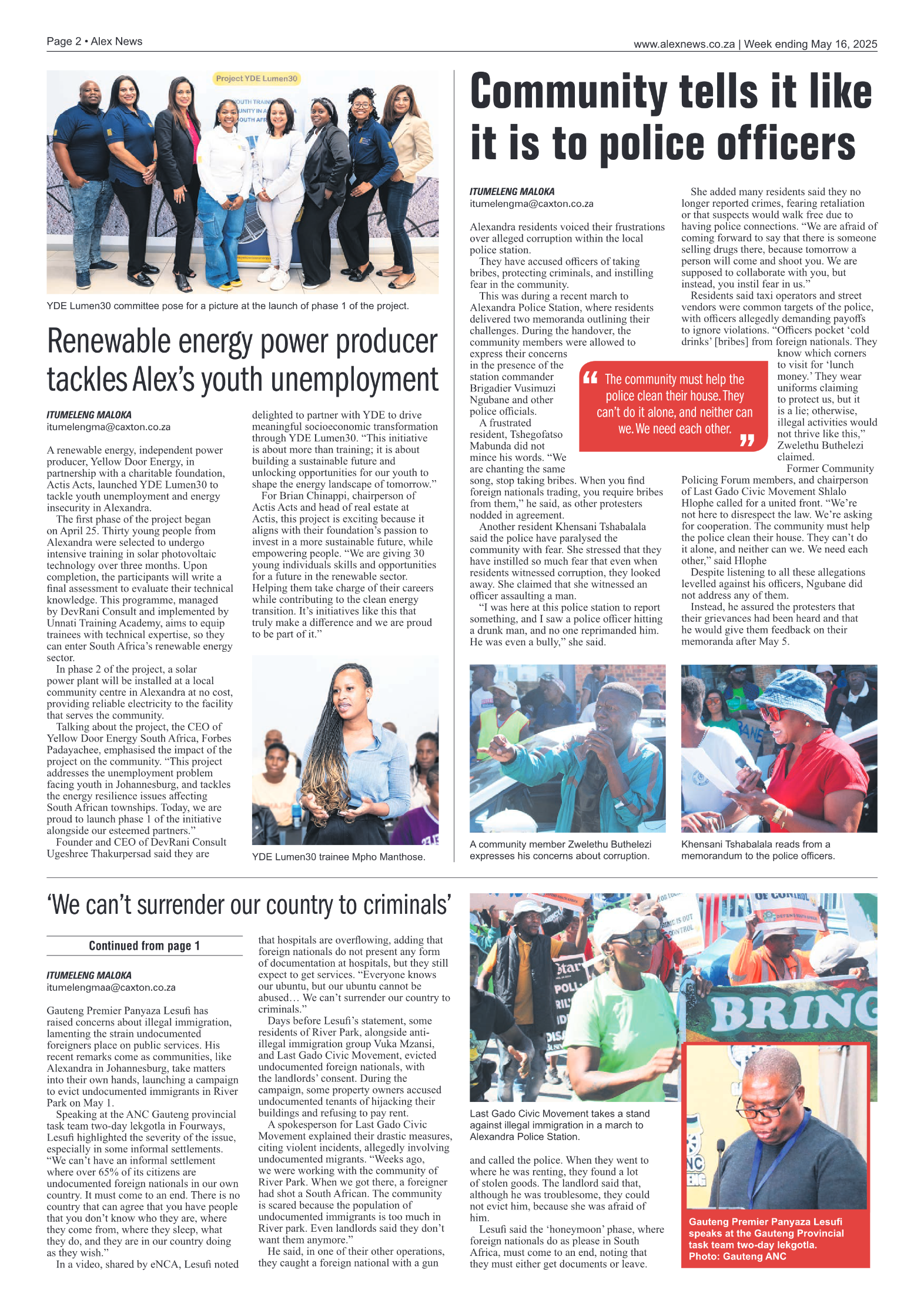 Alex News 16 May 2025 page 2
