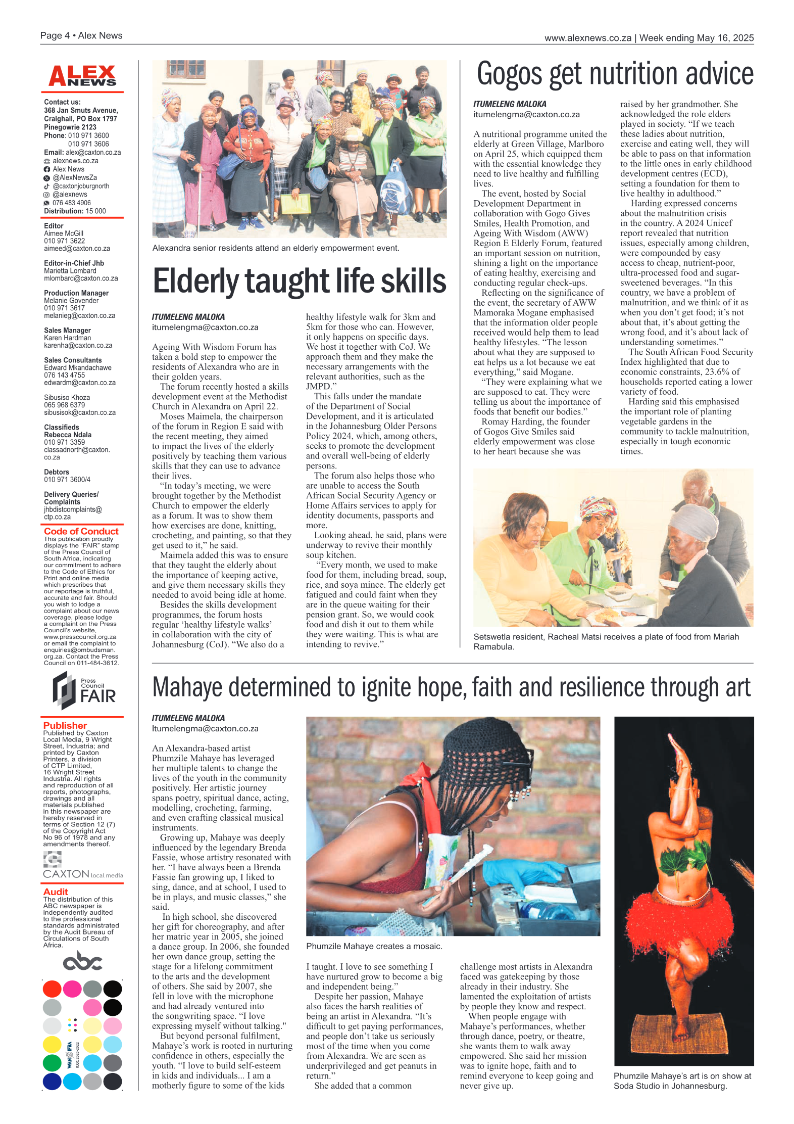 Alex News 16 May 2025 page 4