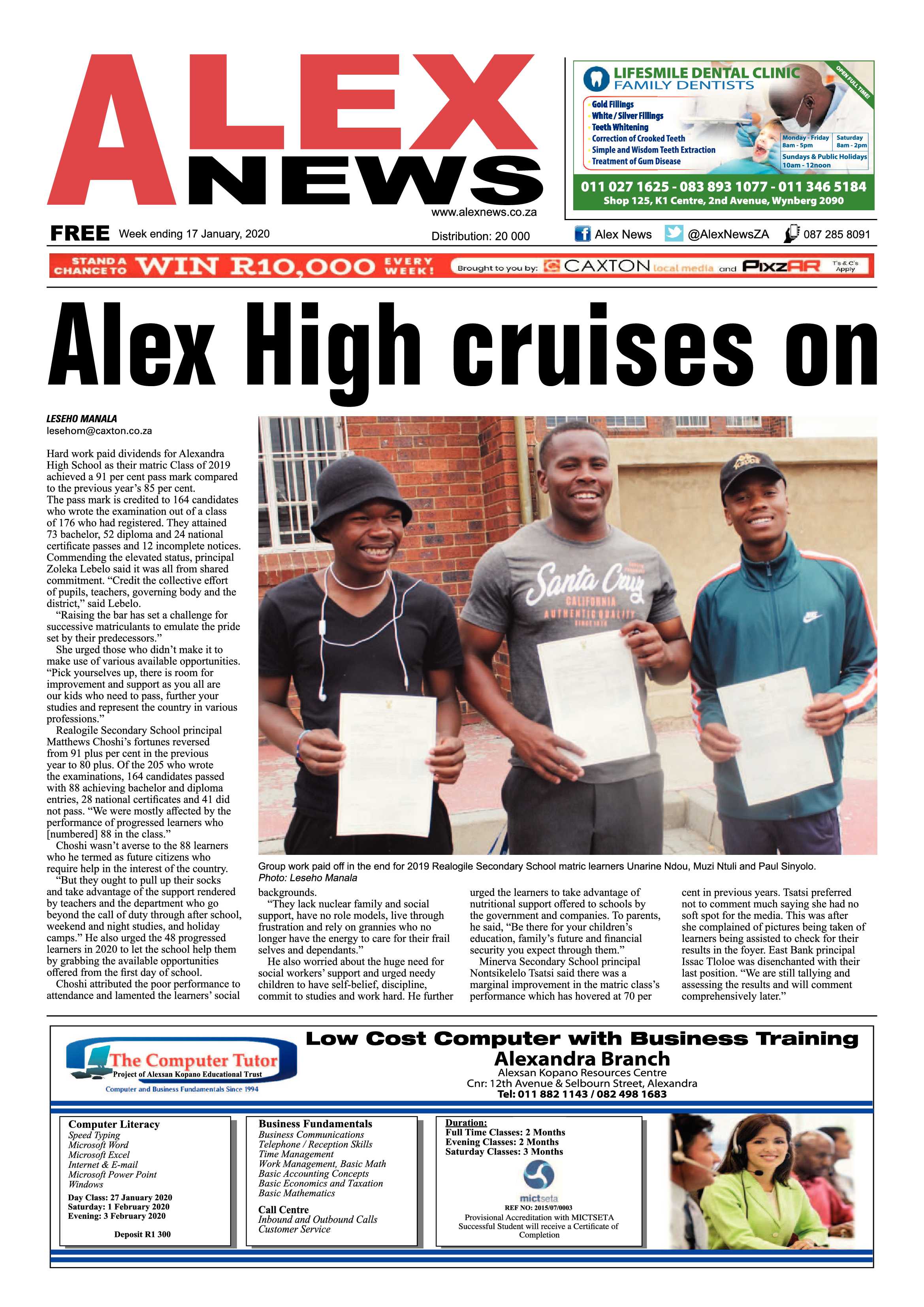 Alex News 17 January 2020 page 1