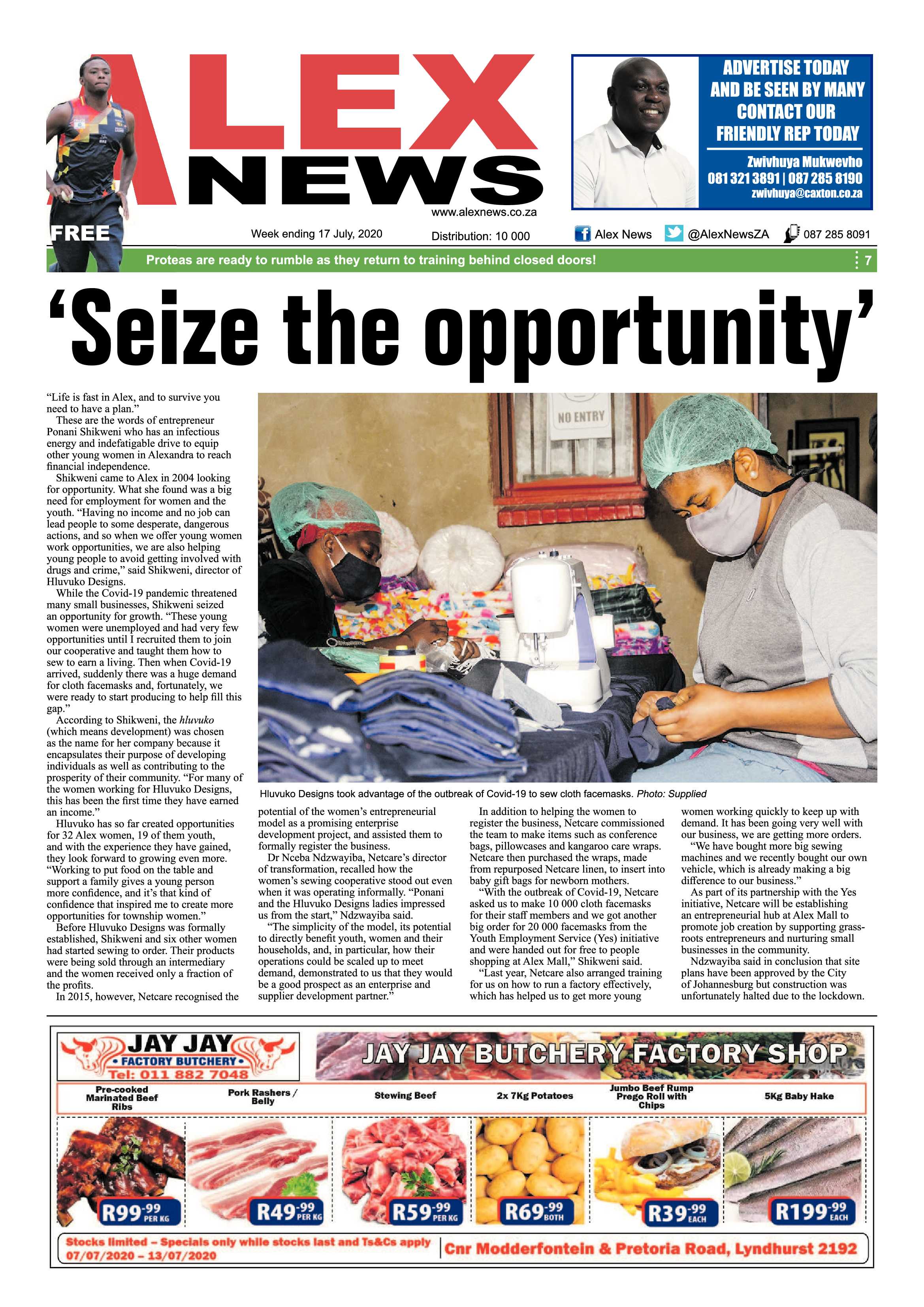 Alex News 17 July 2020 page 1