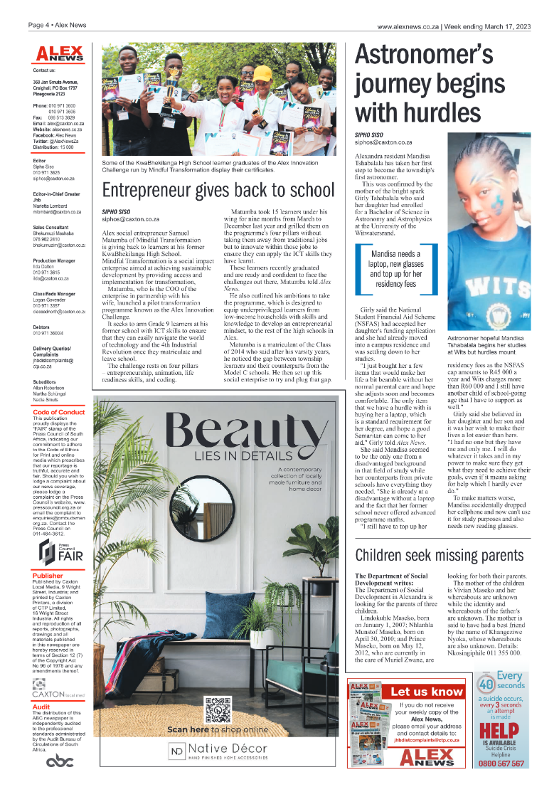 Alex News 17 March 2023 page 4