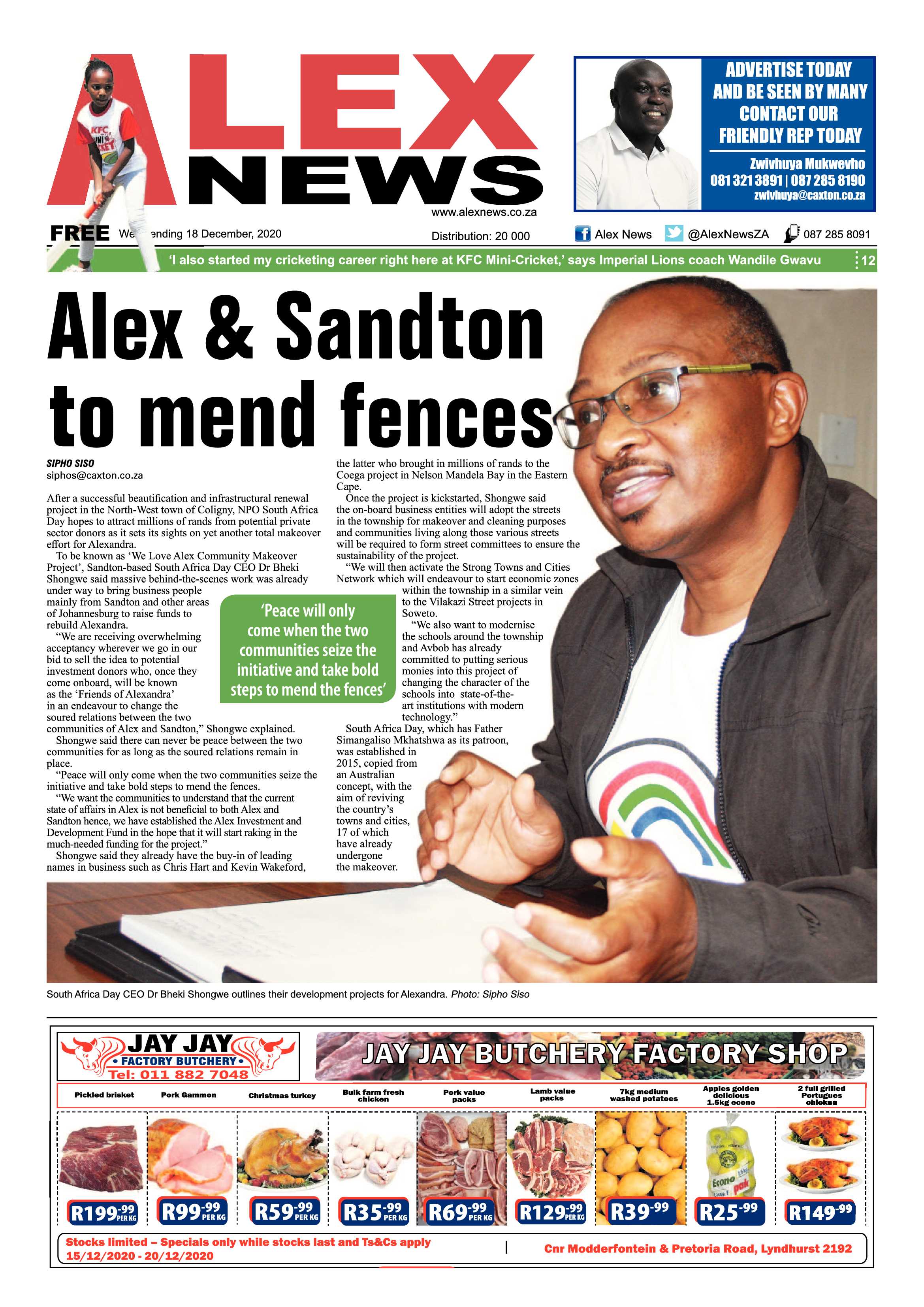 Alex News 18 December 2020 page 1