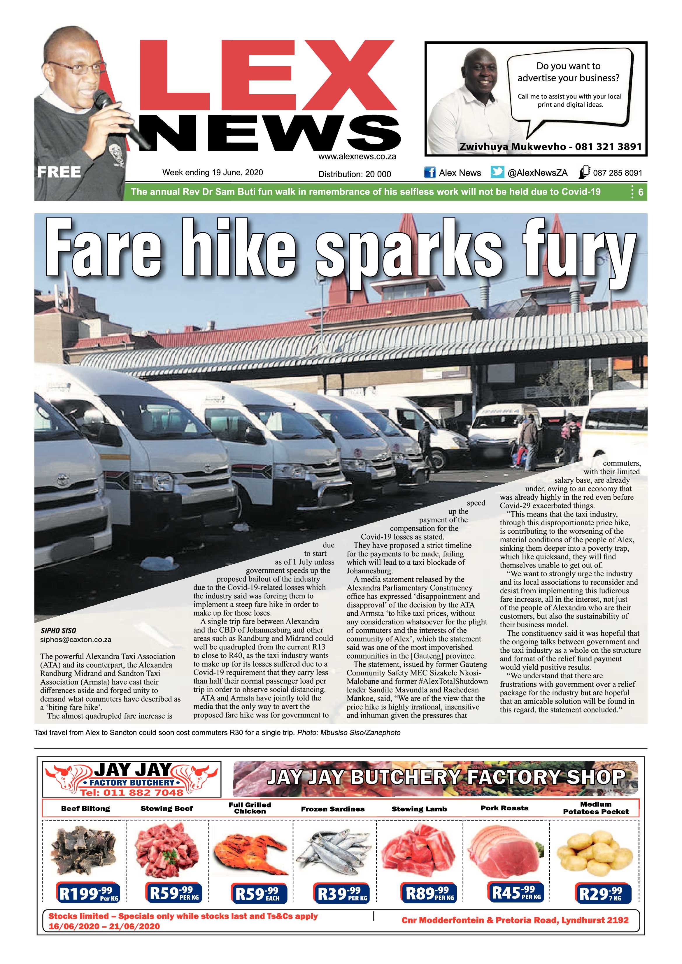 Alex News 19 June 2020 page 1