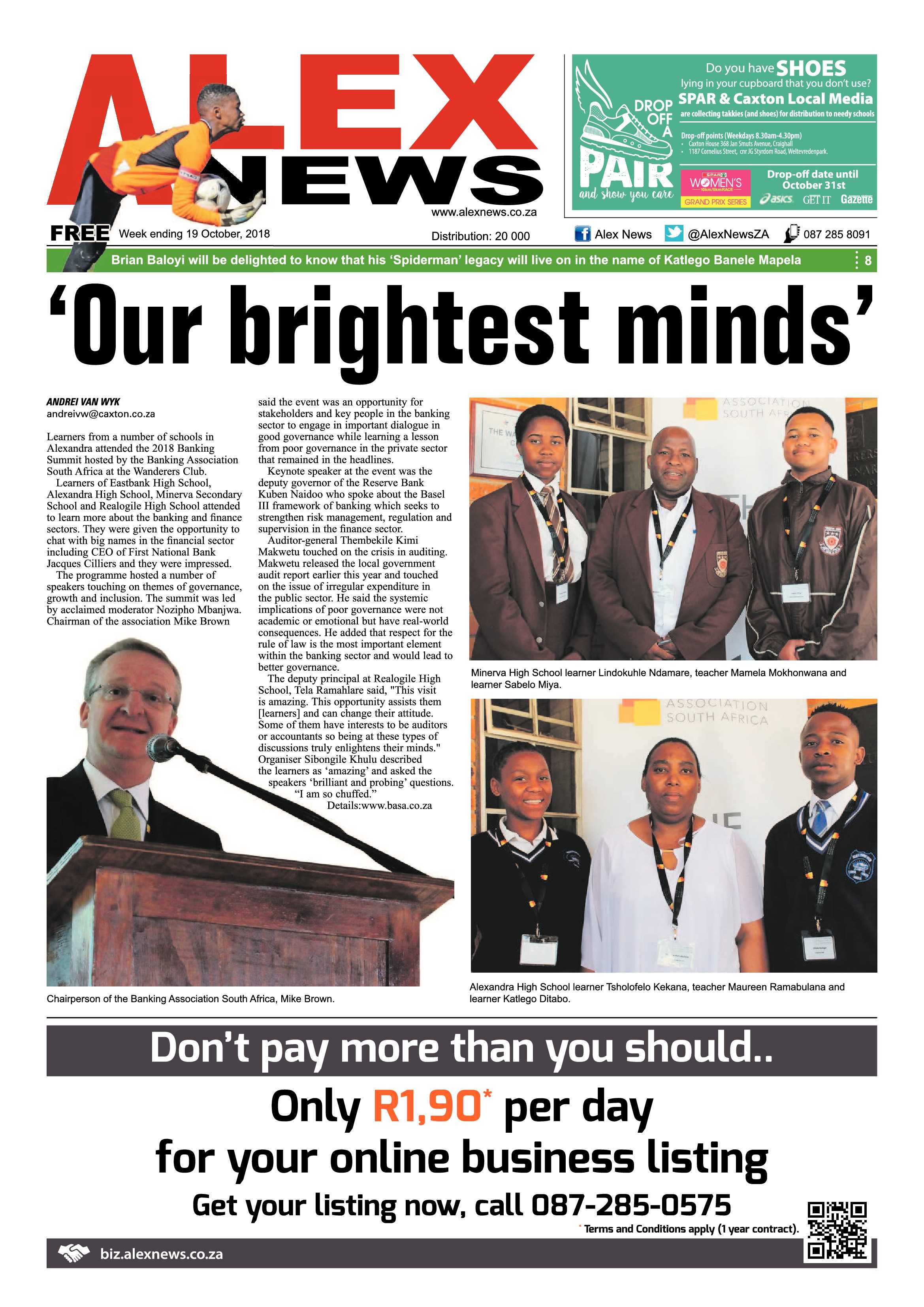 Alex News 19 October, 2018 page 1