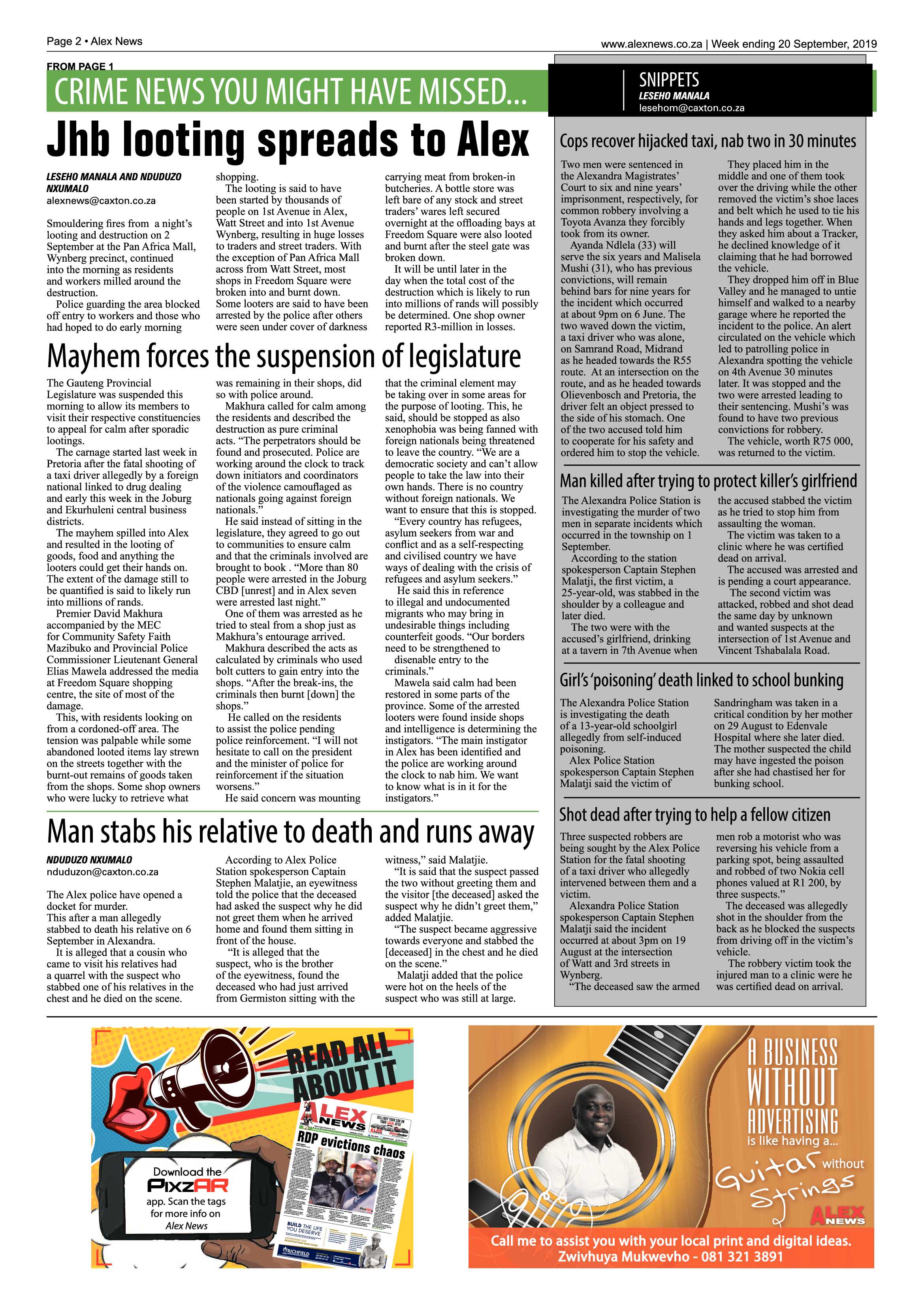 Alex News 19 September, 2019 page 2
